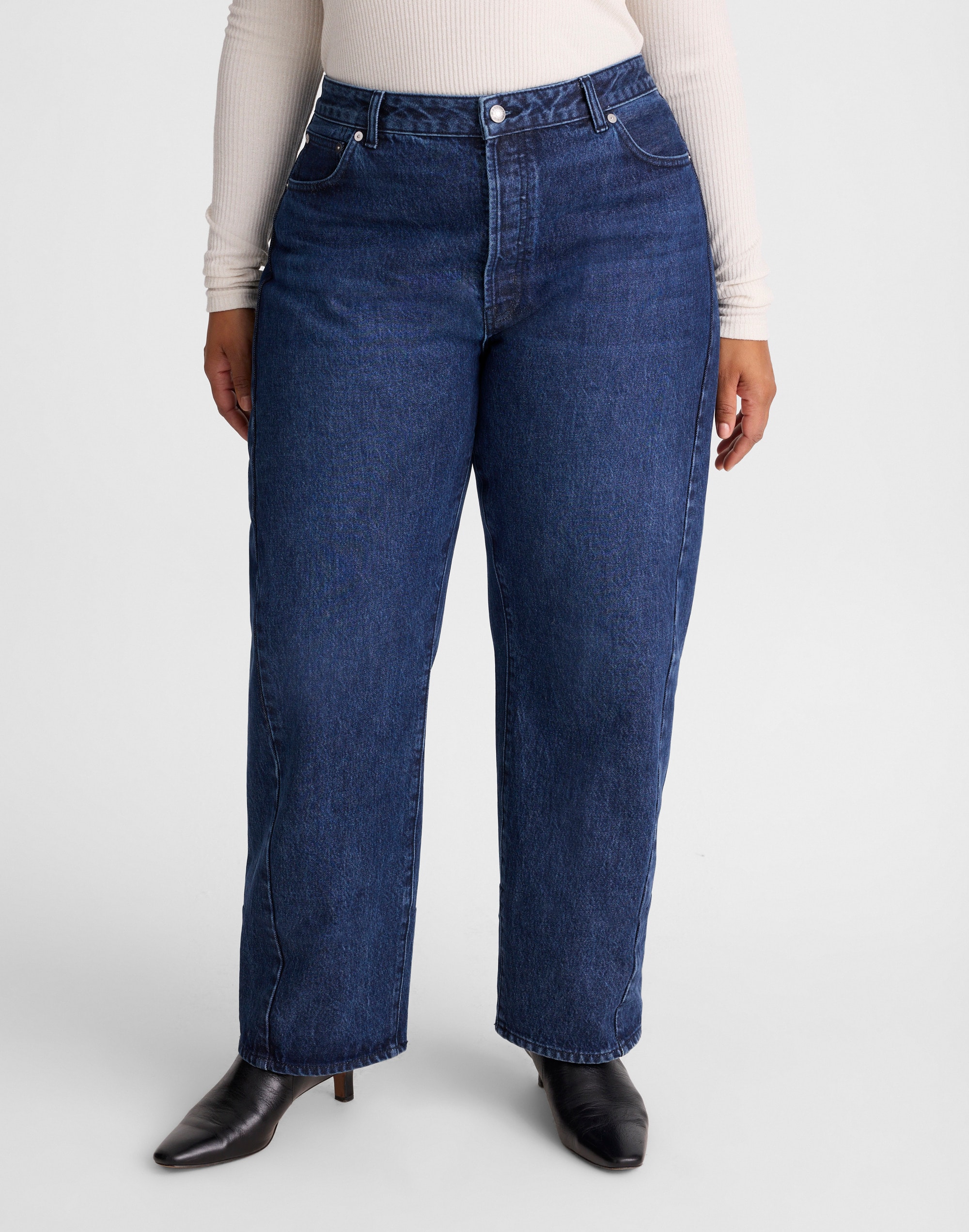 The Plus Pieced Barrel-Leg Jean