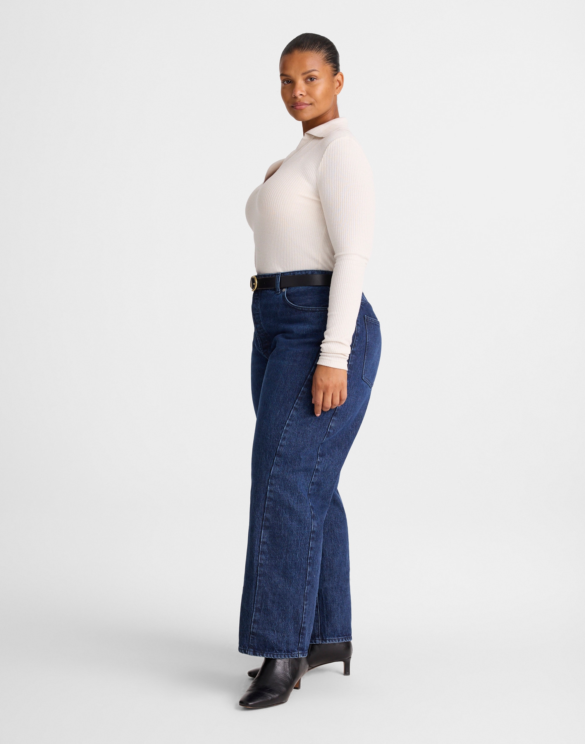The Plus Pieced Barrel-Leg Jean