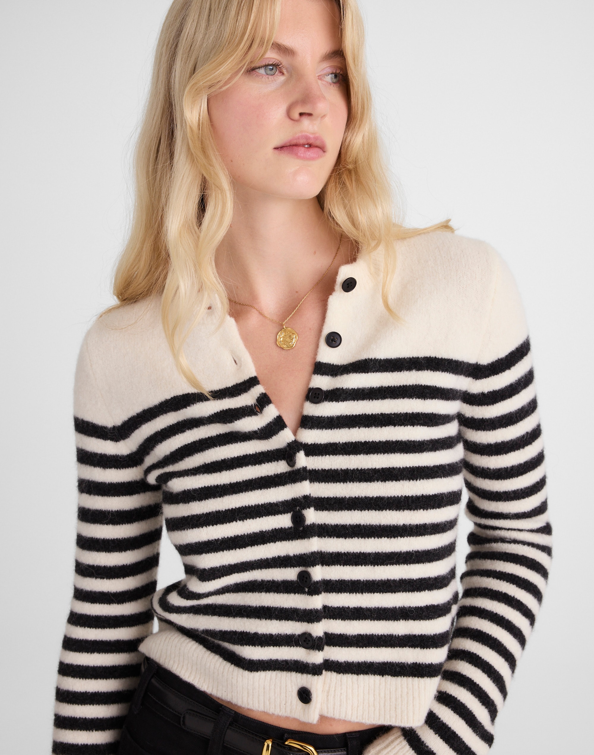 Madewell Cloudsoft Shrunken Cardigan In Neutral