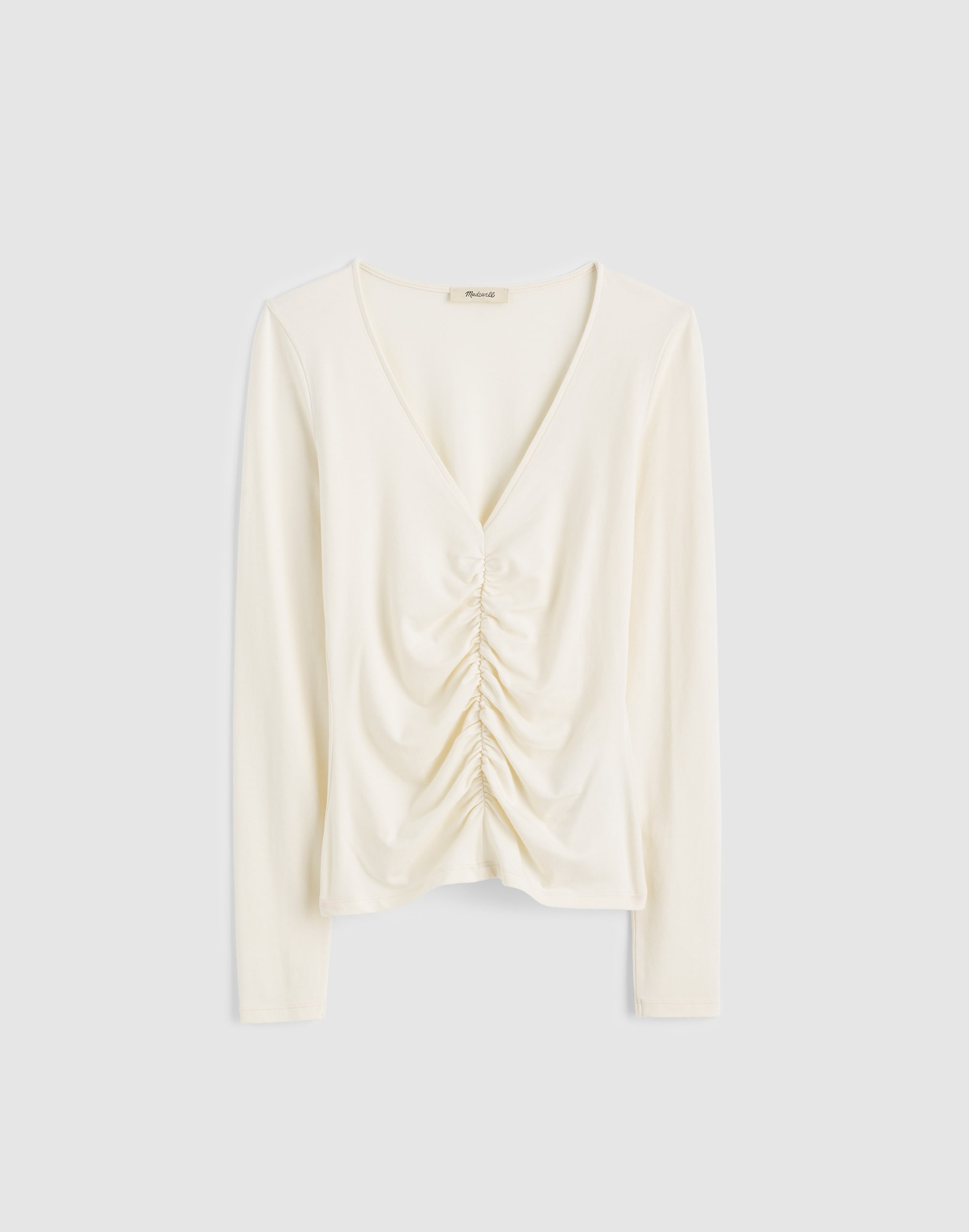 Shirred V-Neck Long-Sleeve Top Alternate Image 6