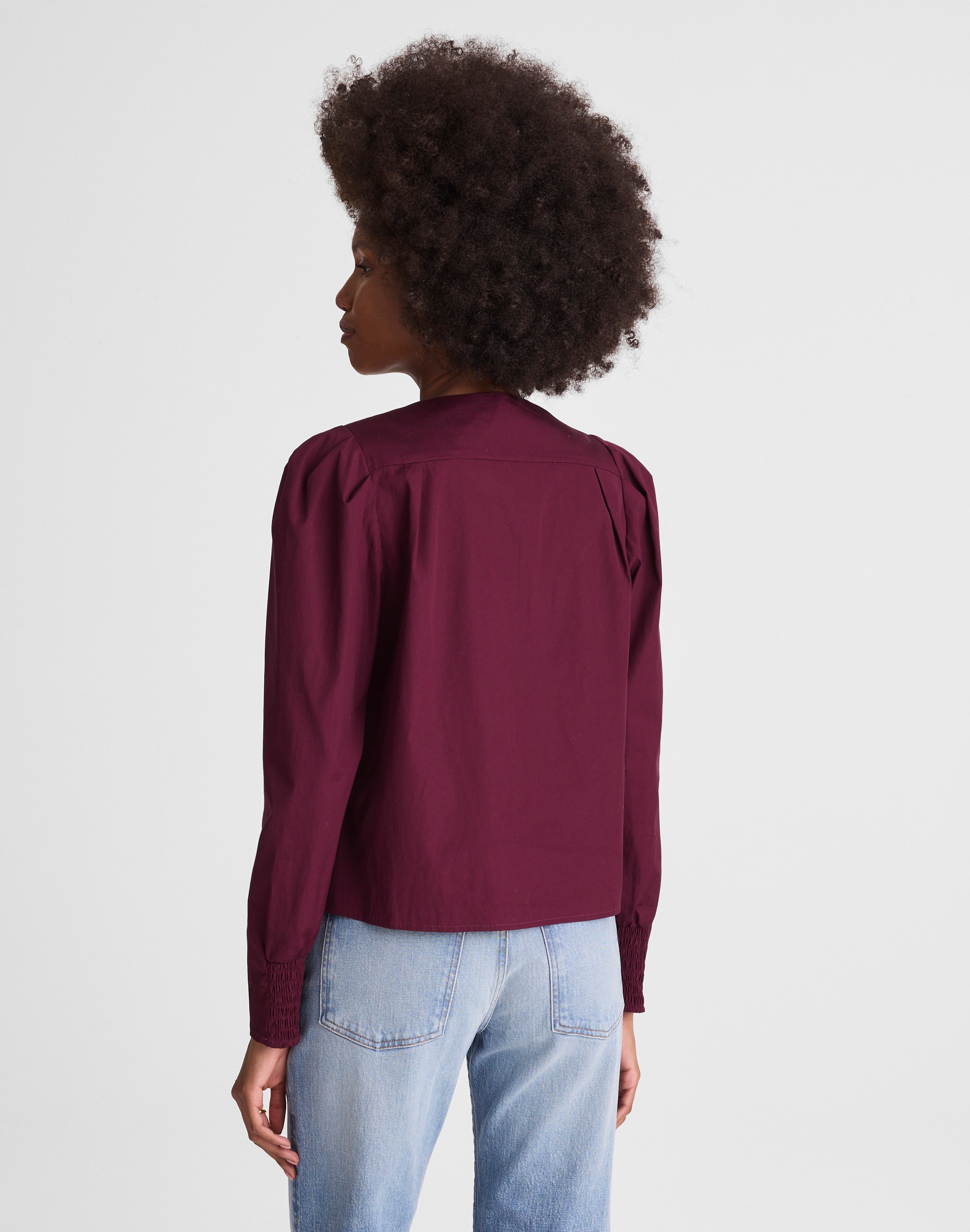 V-Neck Button-Front Top