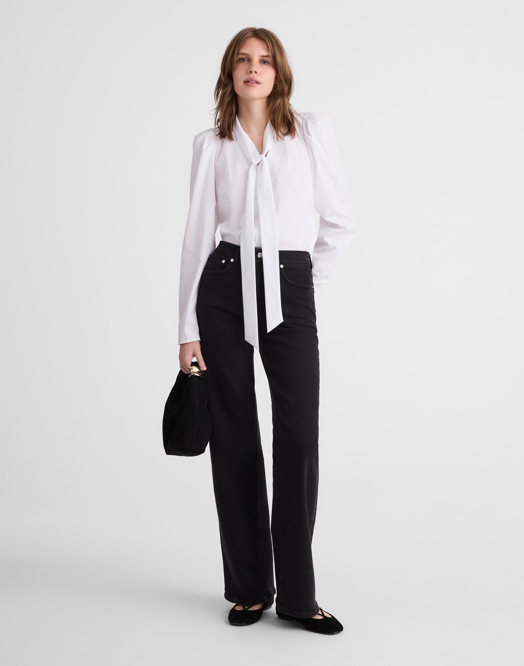 V-Neck Button-Front Top