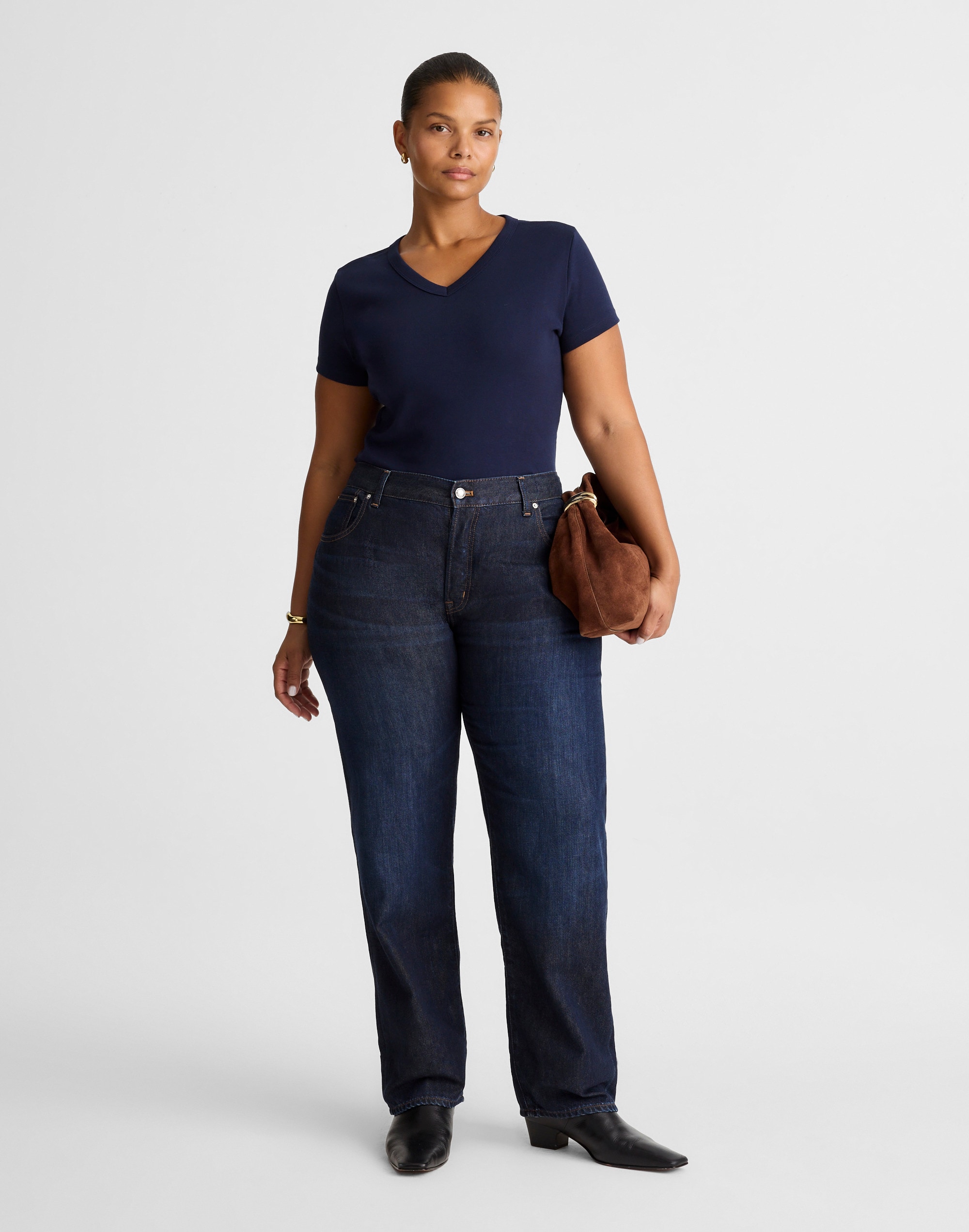 the plus dean easy straight jean in softdrape