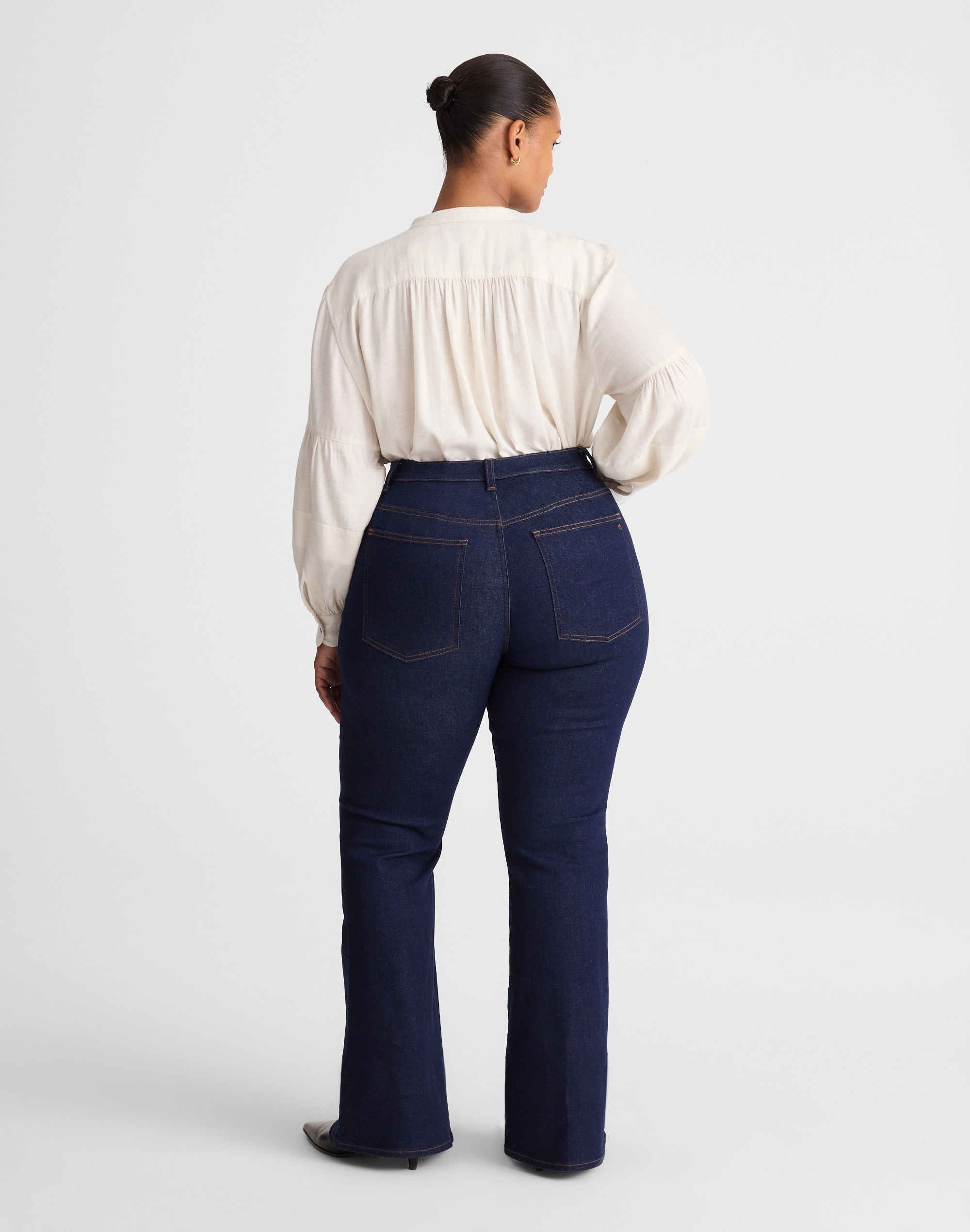 The Plus Stretch Flare Jean in Rinse Wash