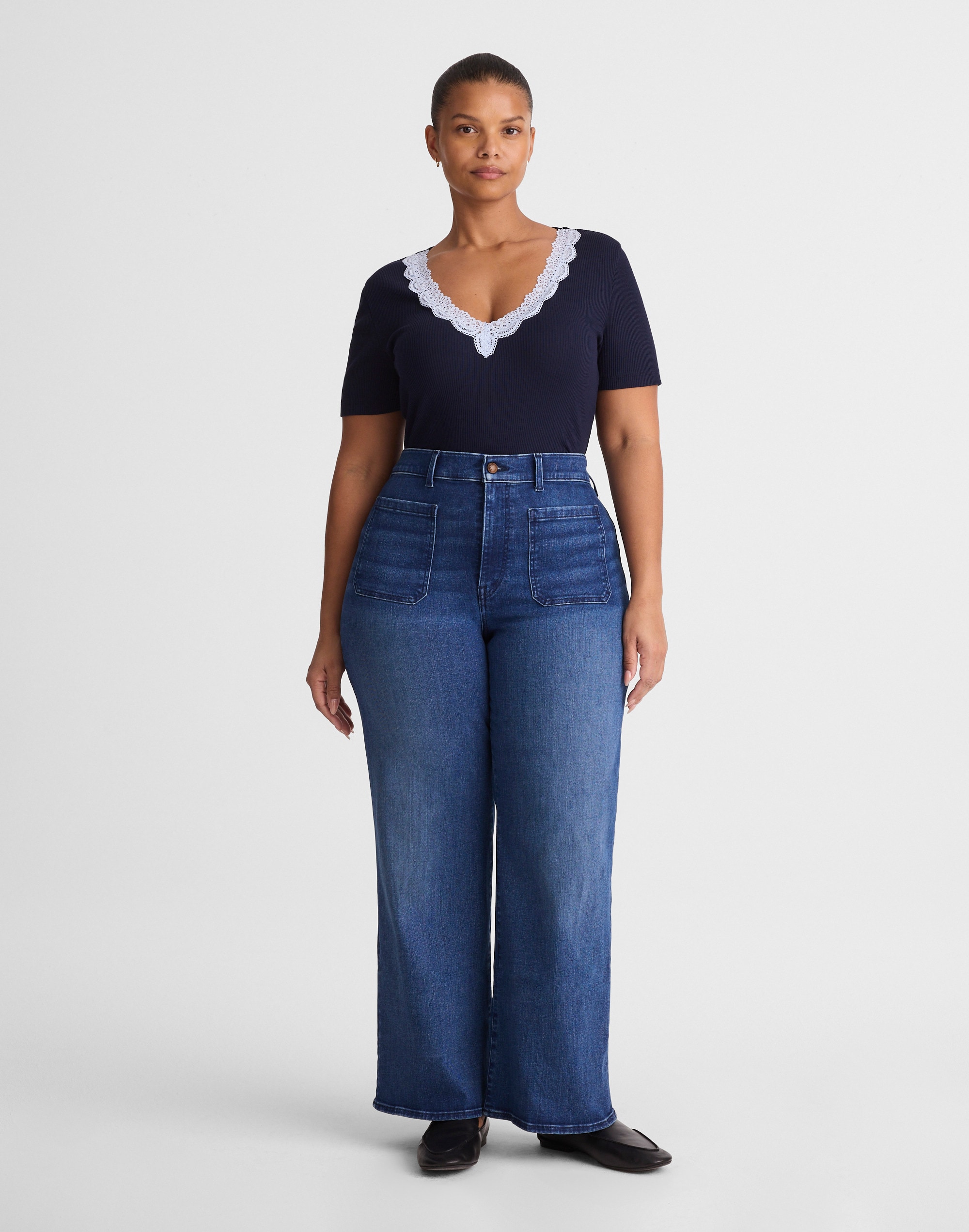 The Plus Emmy Wide-Leg Jean in Rinse Wash