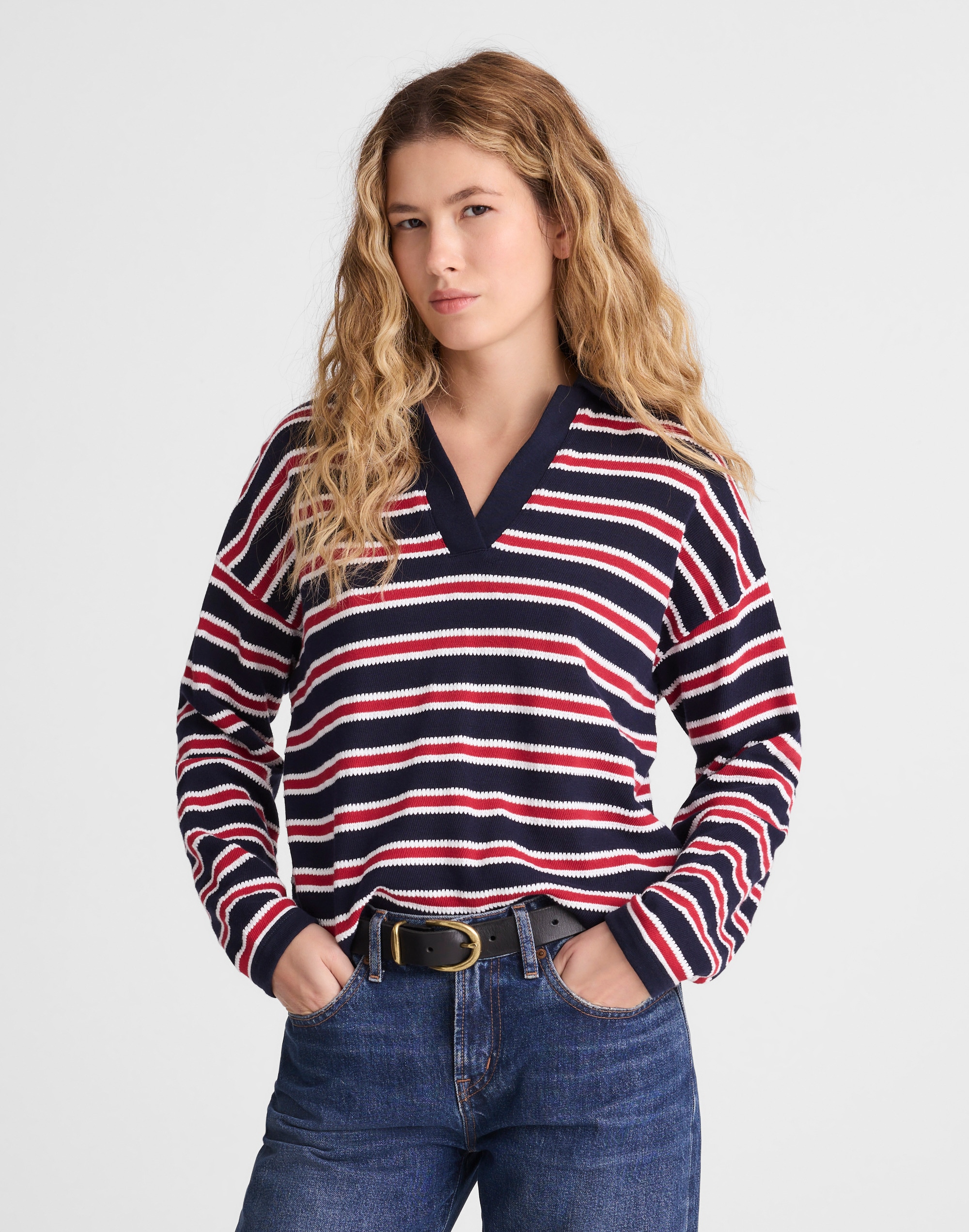 Relaxed Polo Shirt in Stripe