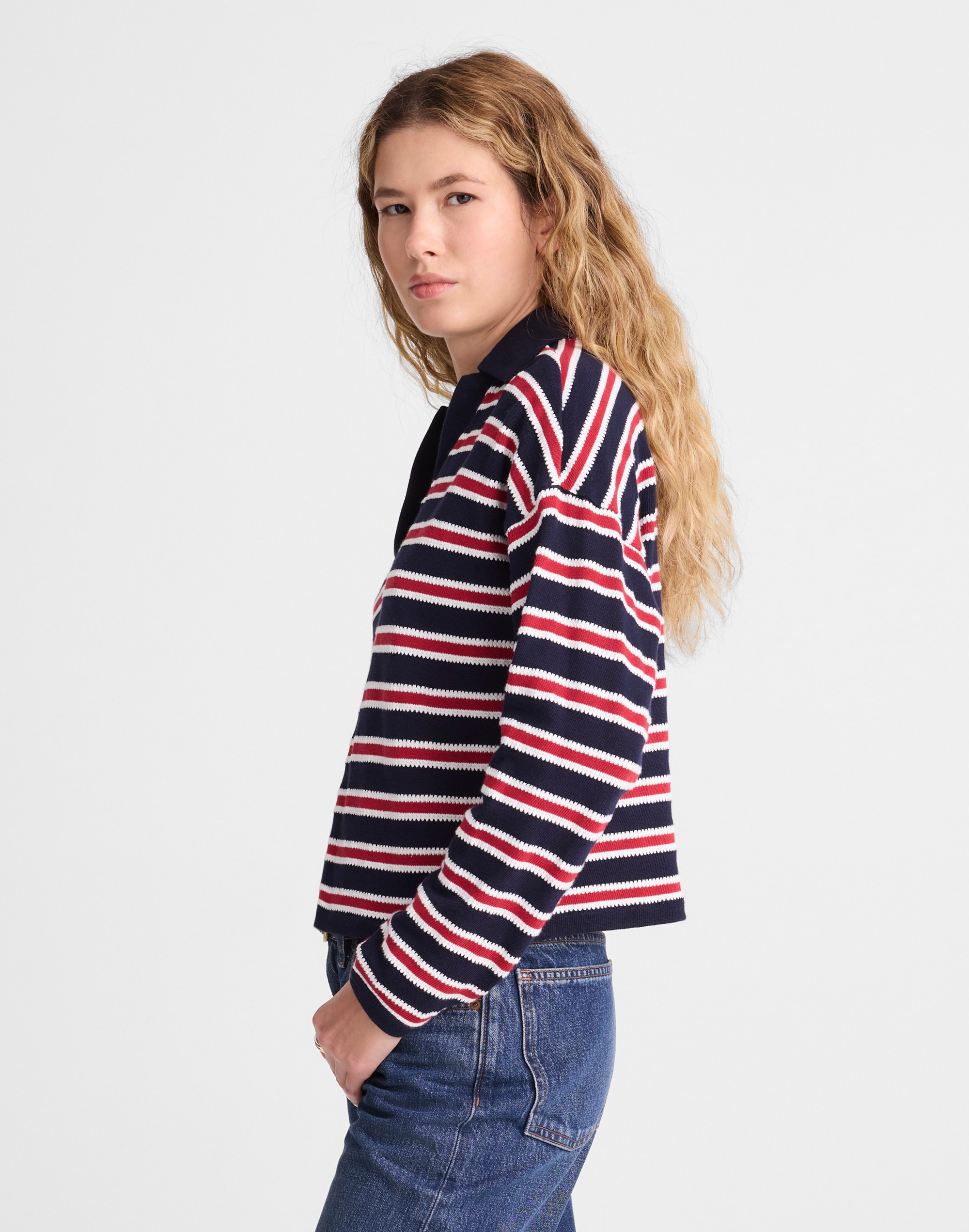 Relaxed Polo Shirt in Stripe