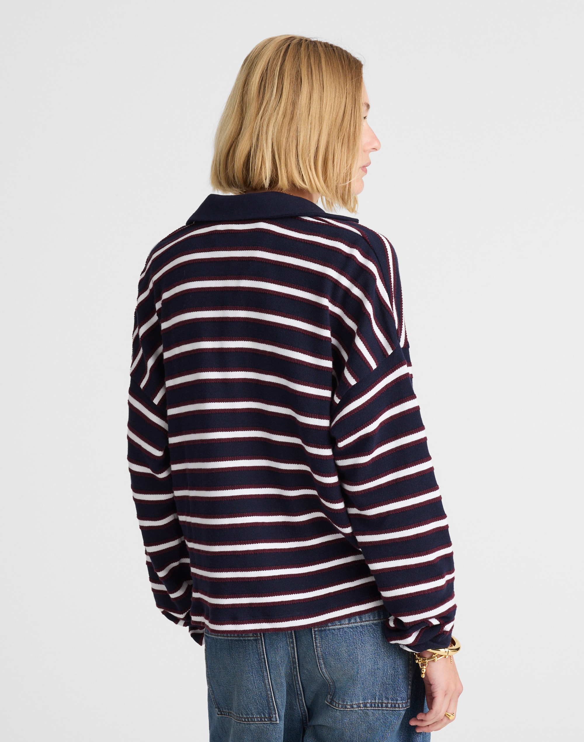 Relaxed Polo Shirt in Stripe Alternate Image 4