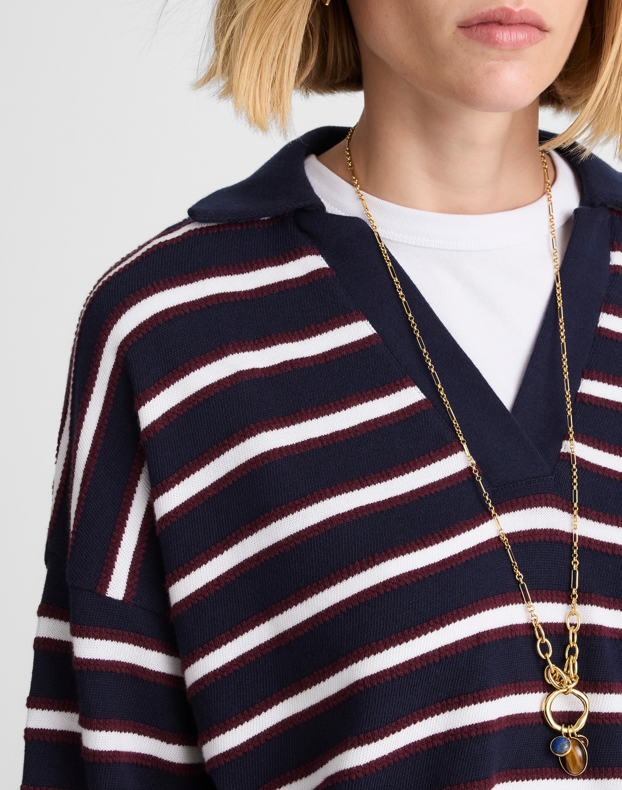 Relaxed Polo Shirt in Stripe Alternate Image 5