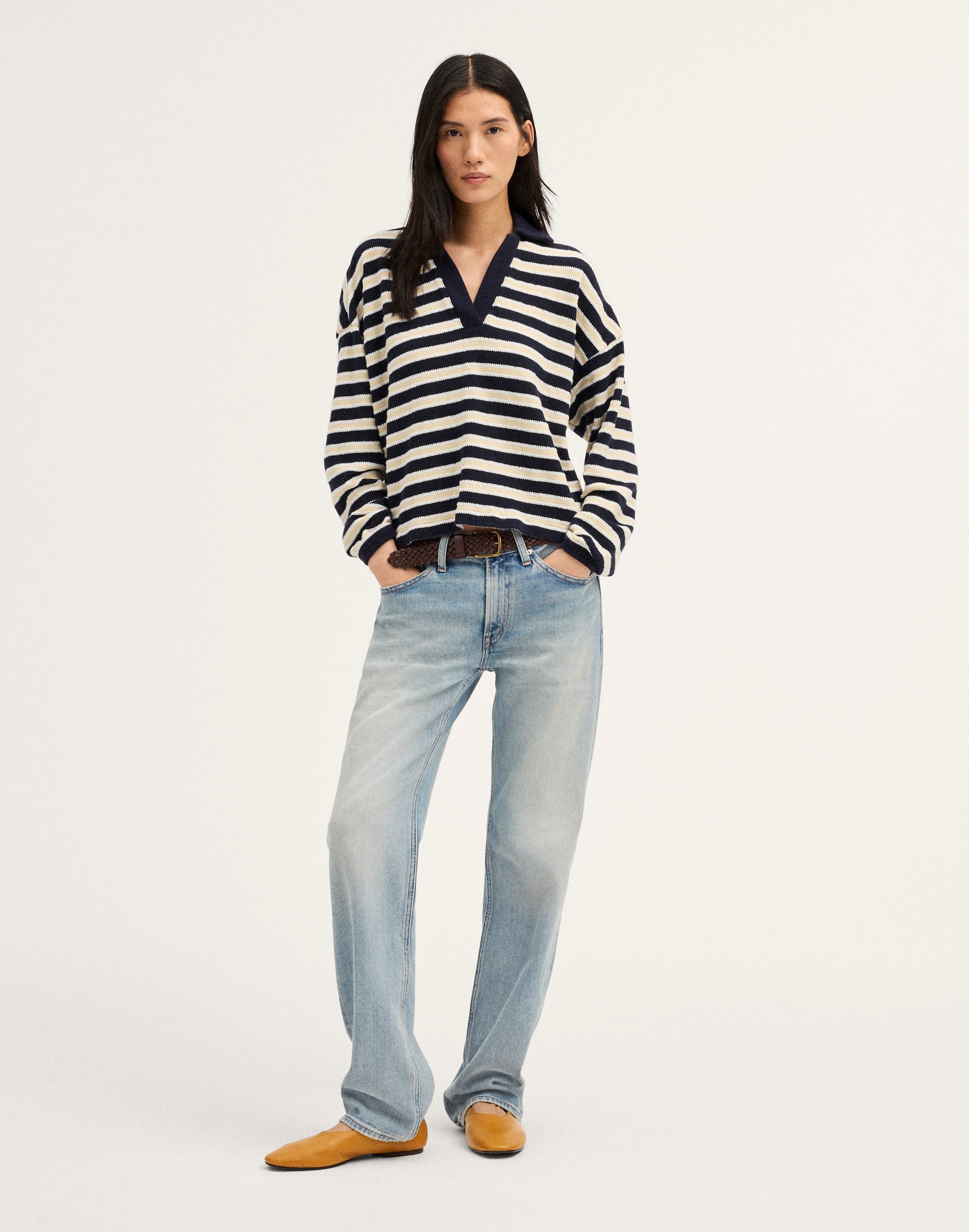 Relaxed Polo Shirt in Stripe