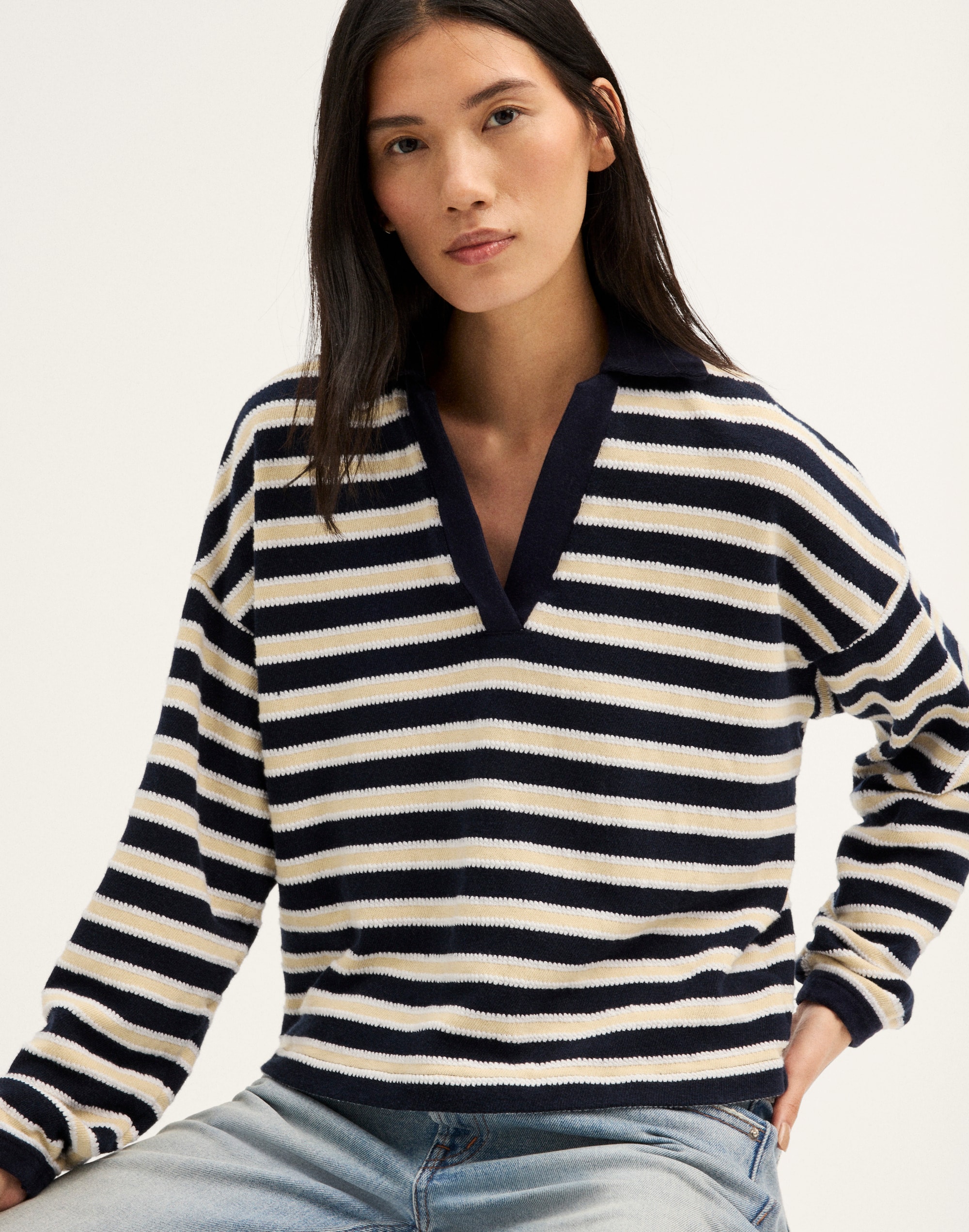Relaxed Polo Shirt in Stripe