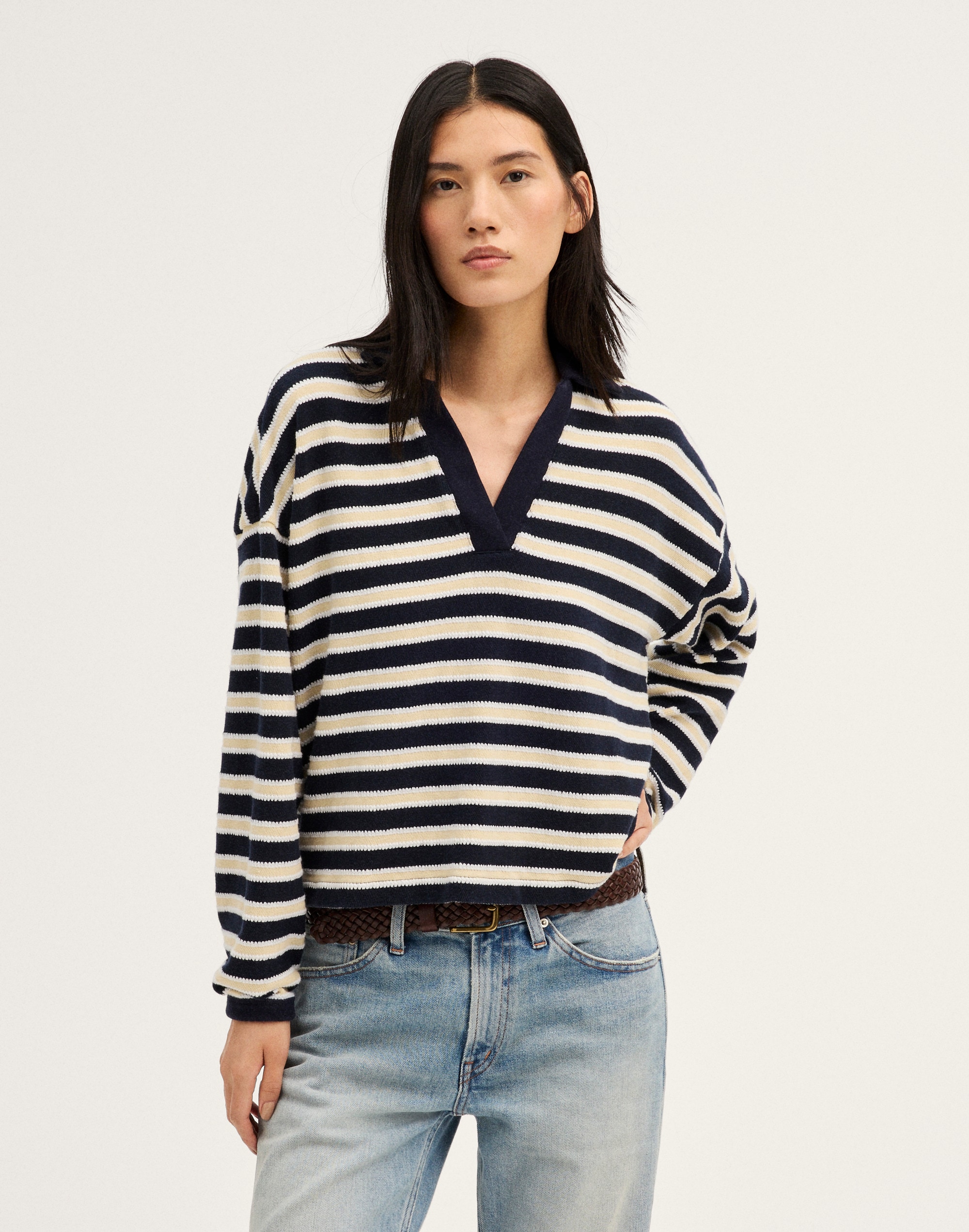 Relaxed Polo Shirt in Stripe
