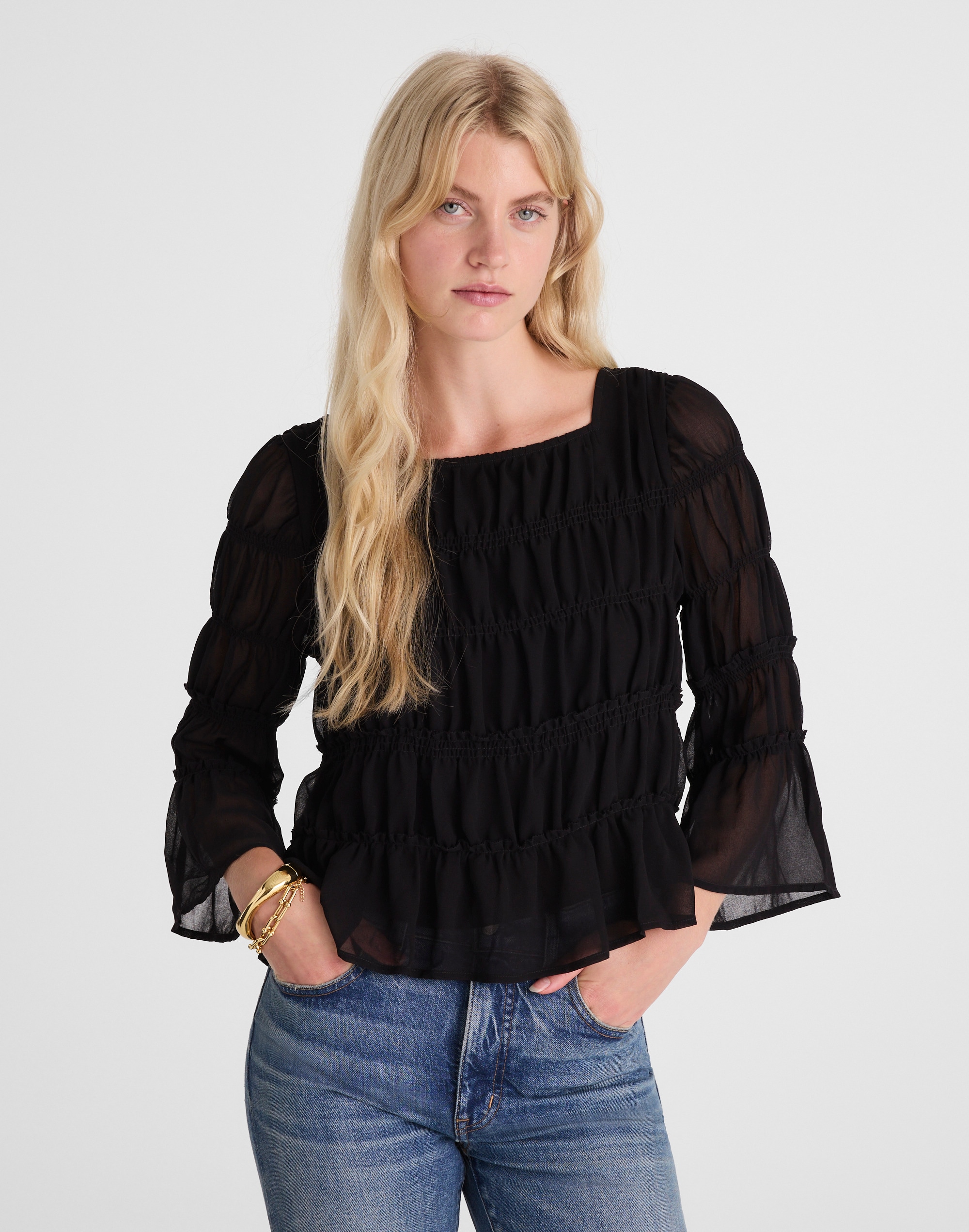 Squareneck Tiered Top