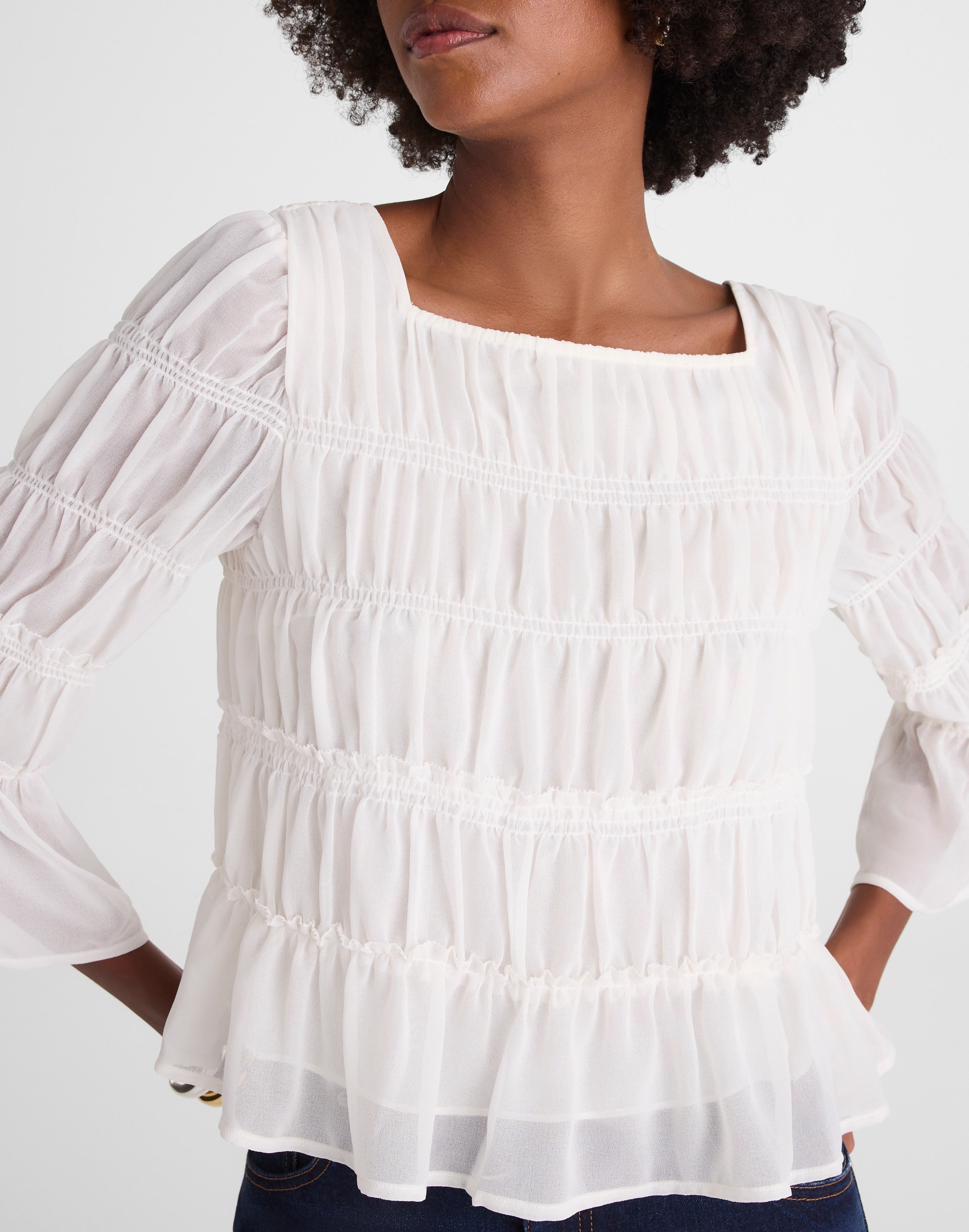 Squareneck Tiered Top
