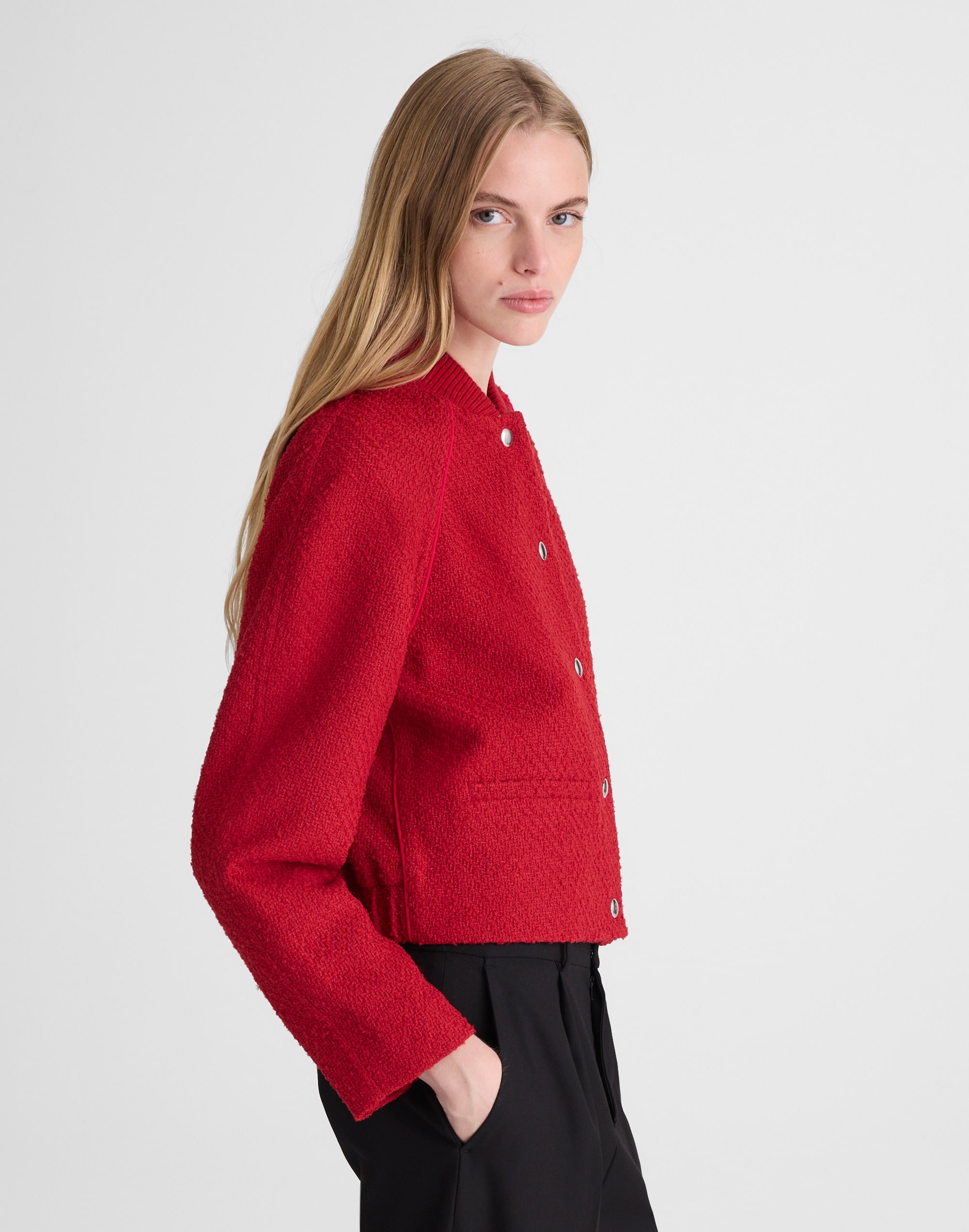 Raglan Bomber Jacket in Tweed