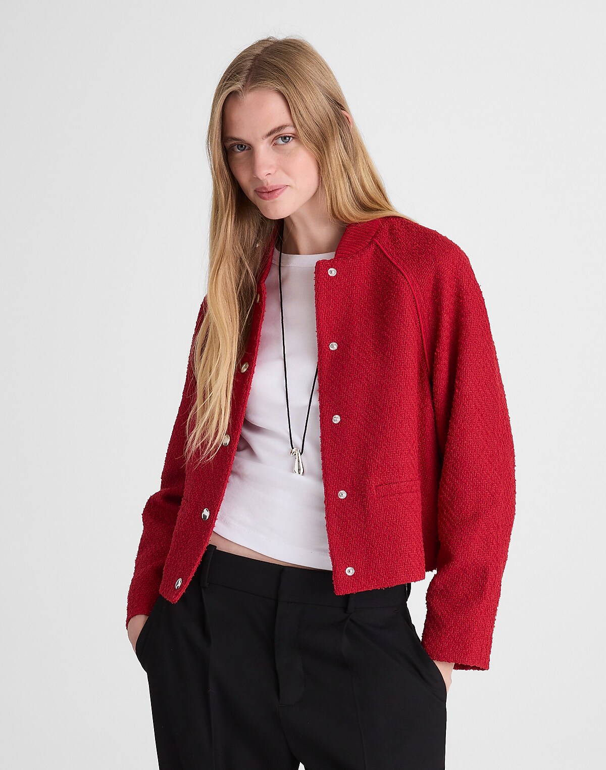 Raglan Bomber Jacket in Tweed