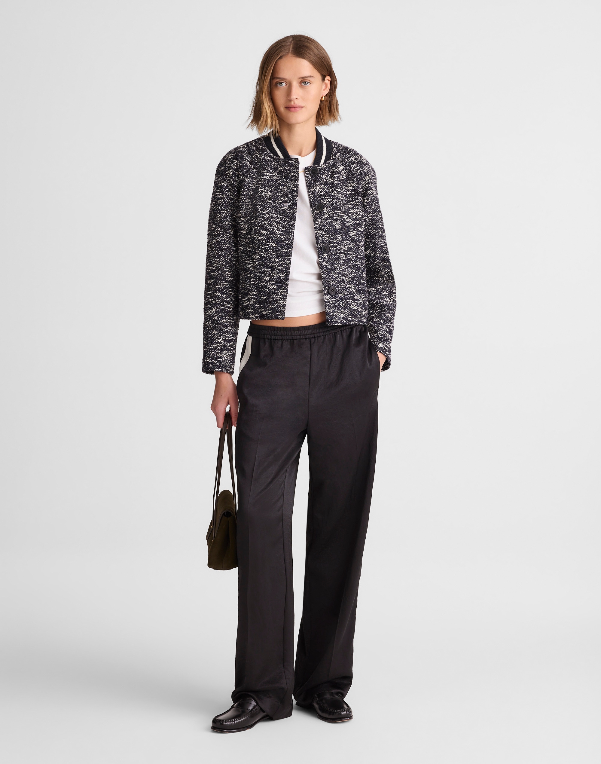 Raglan Bomber Jacket in Tweed