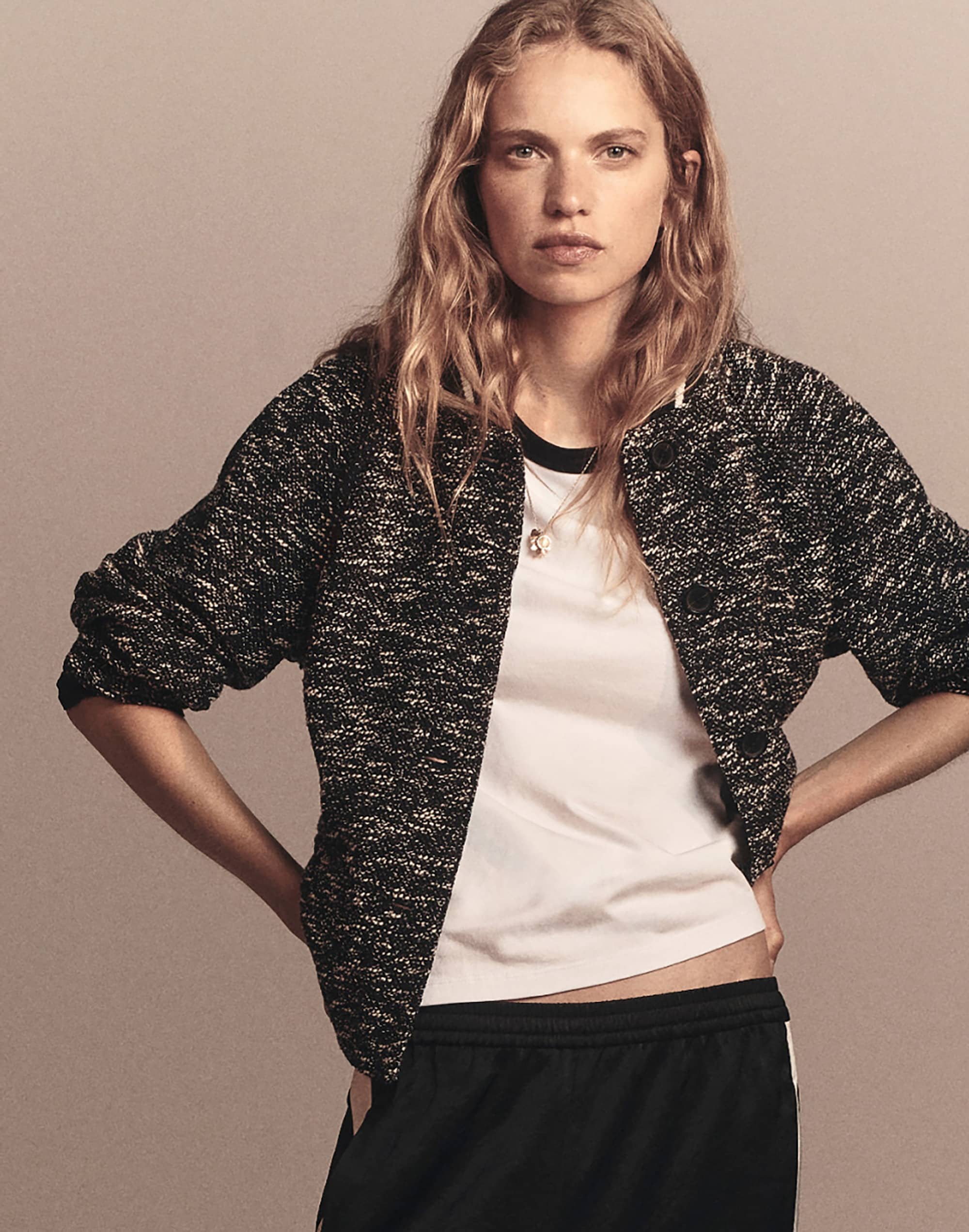 Raglan Bomber Jacket in Tweed