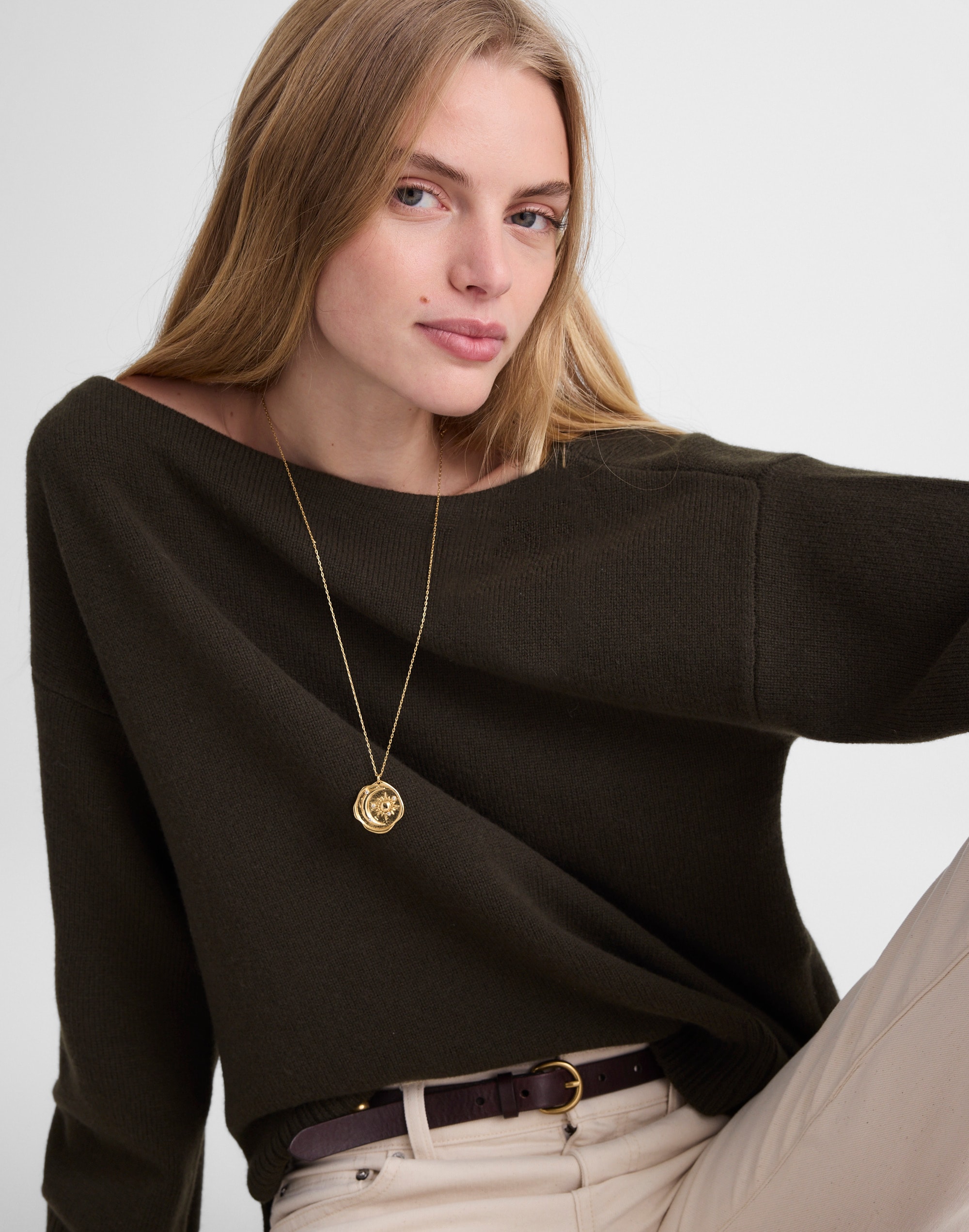 Madewell Wide-cuff Boatneck Sweater In Black