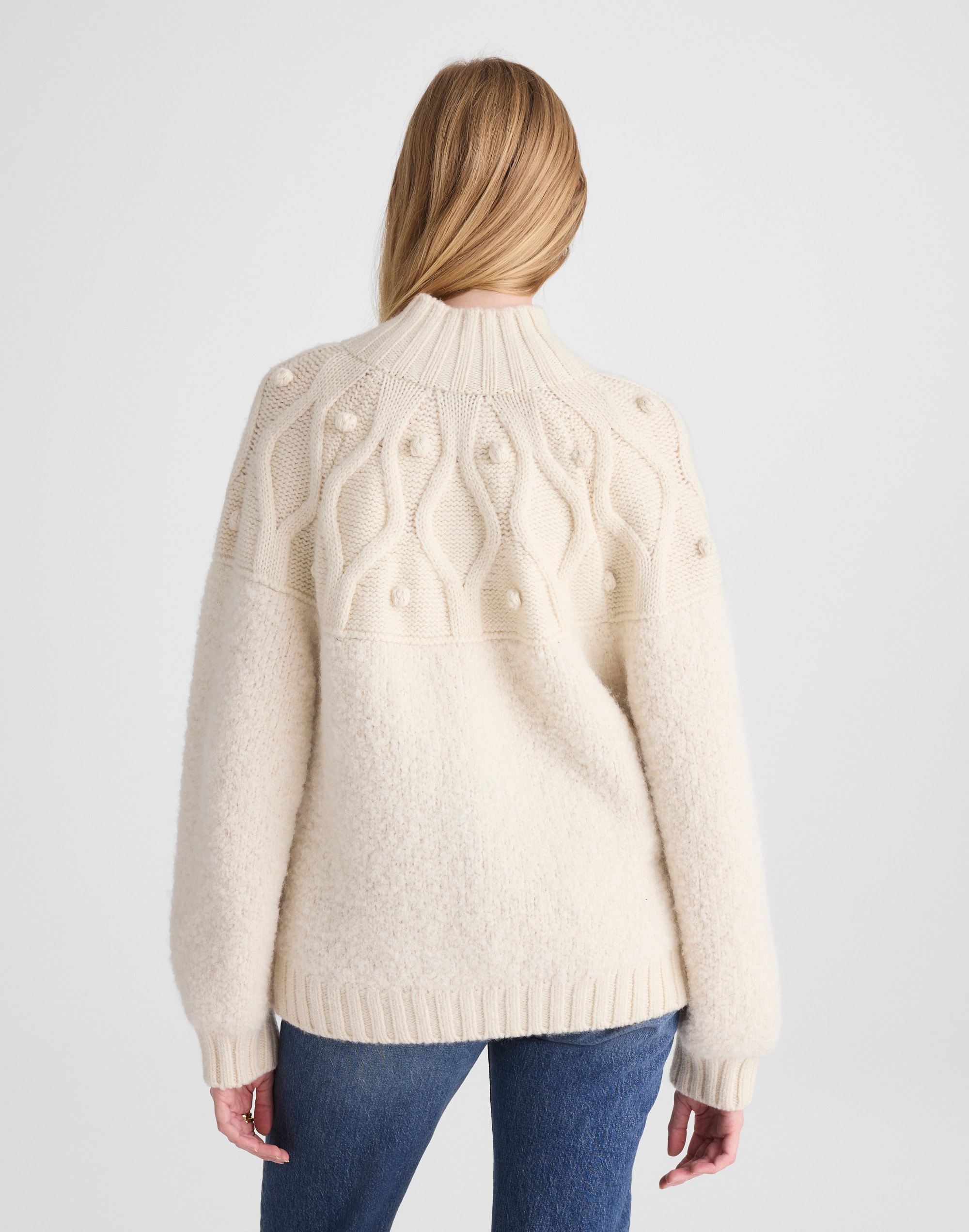 Zip-Front Mockneck Cardigan
