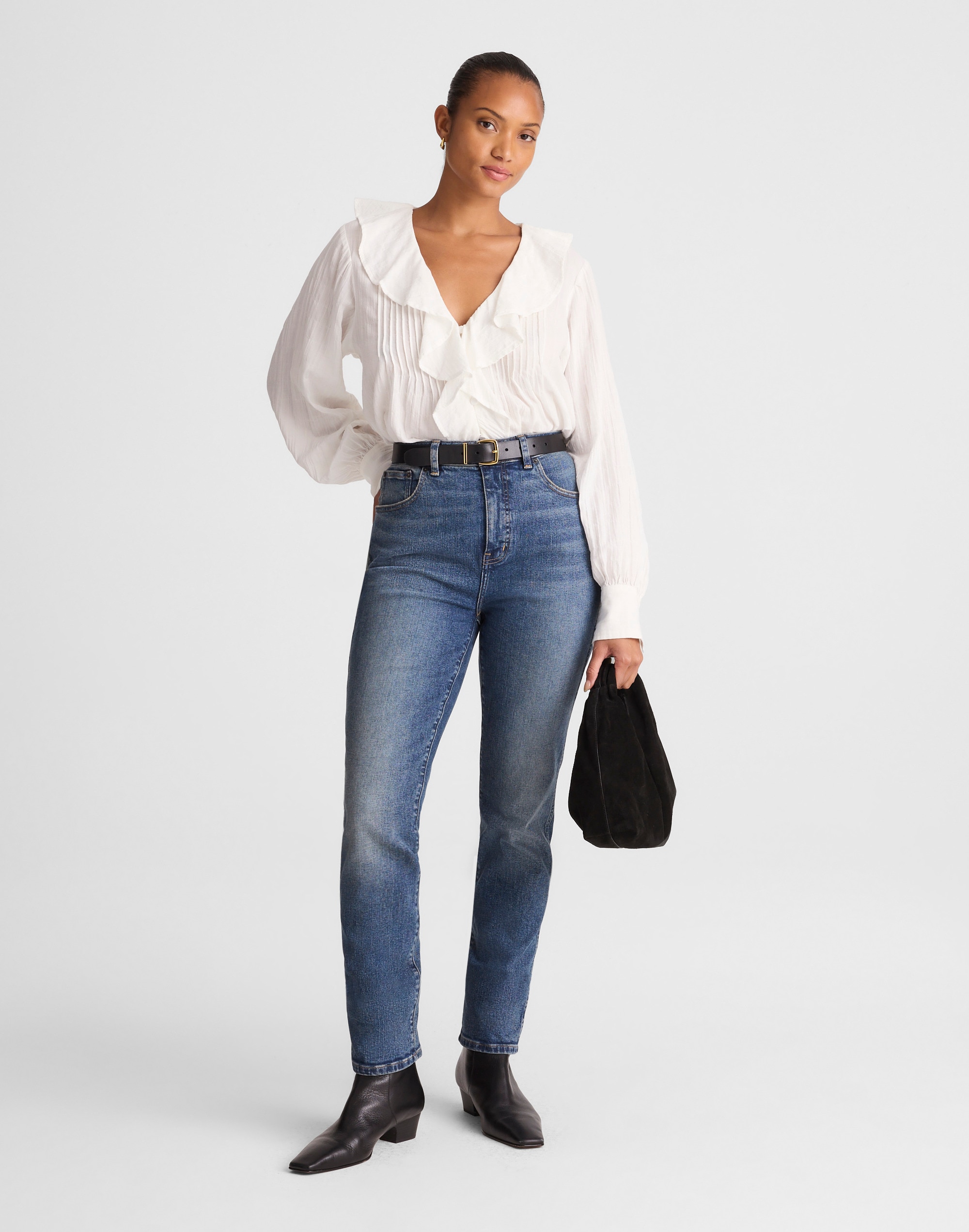 the curvy pencil jean in super stretch denim