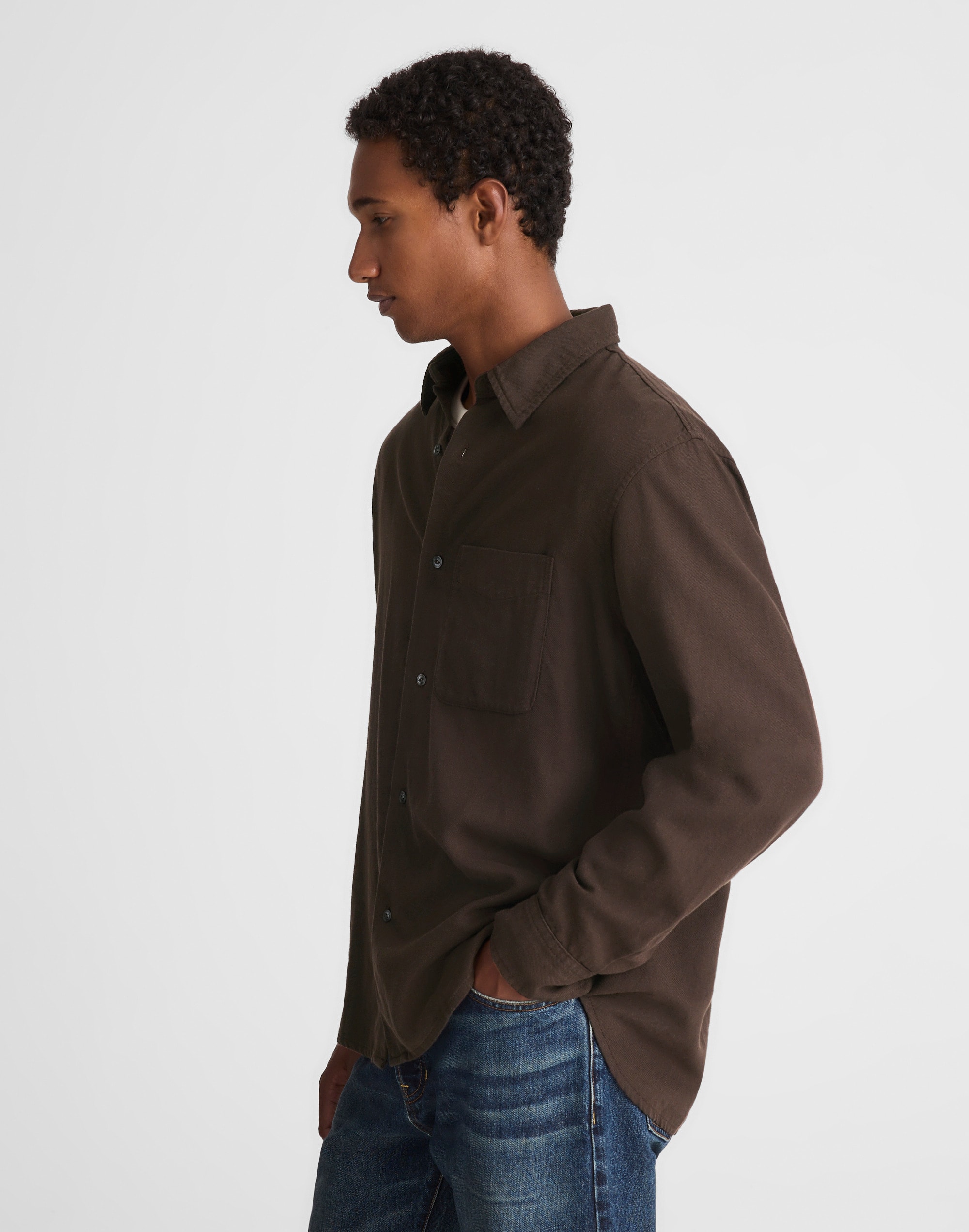 Lightweight Flannel Button-Up Shirt
