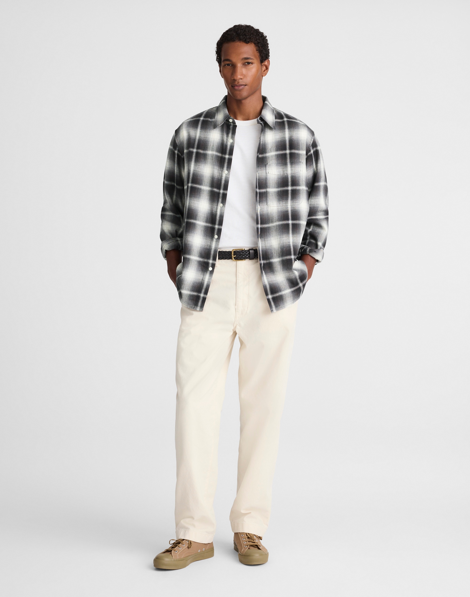 Lightweight Flannel Button-Up Shirt