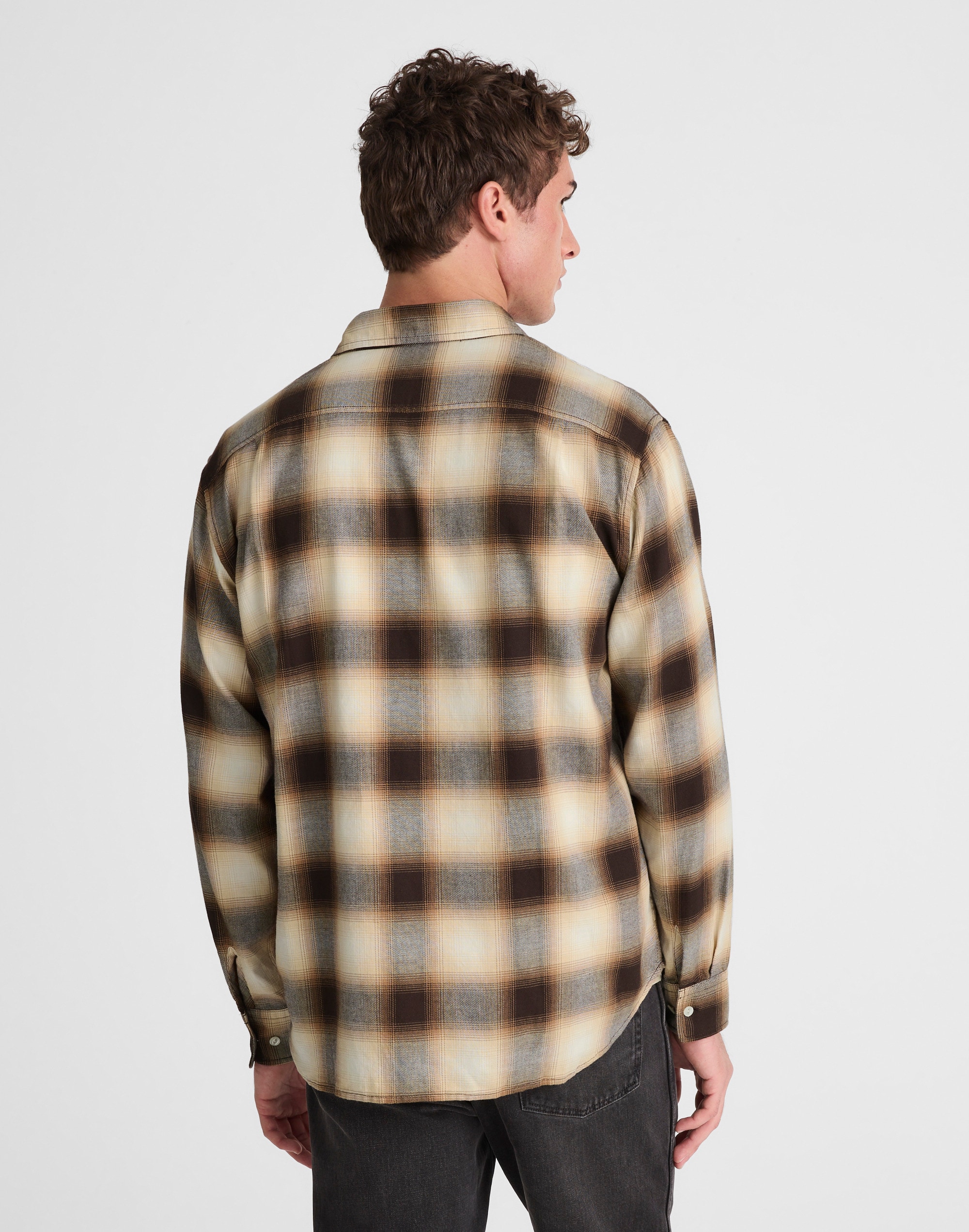 Lightweight Flannel Button-Up Shirt