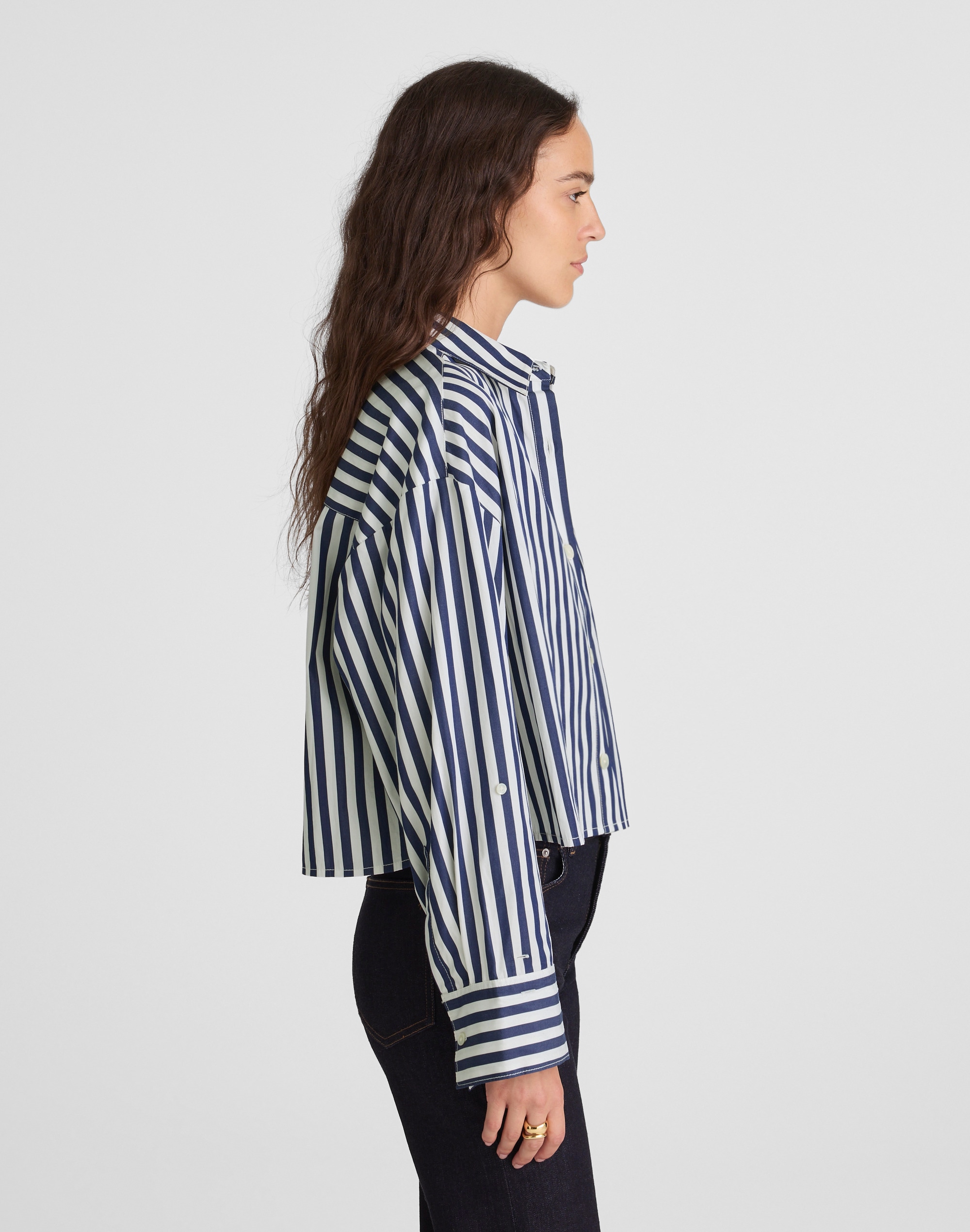 Straight-Hem Shirt in Poplin Alternate Image 3