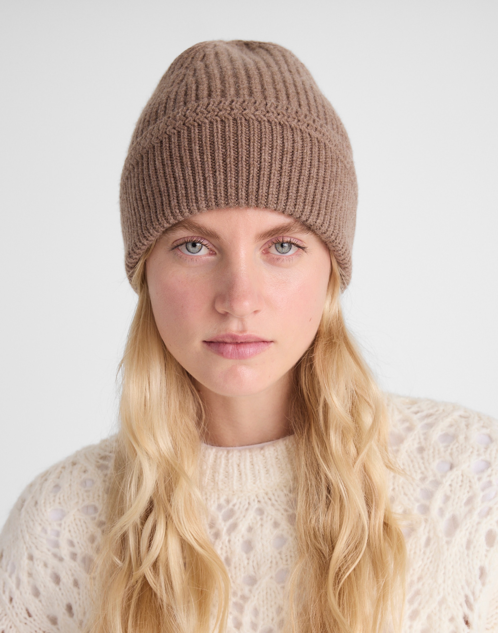 Knit Beanie in Wool Blend