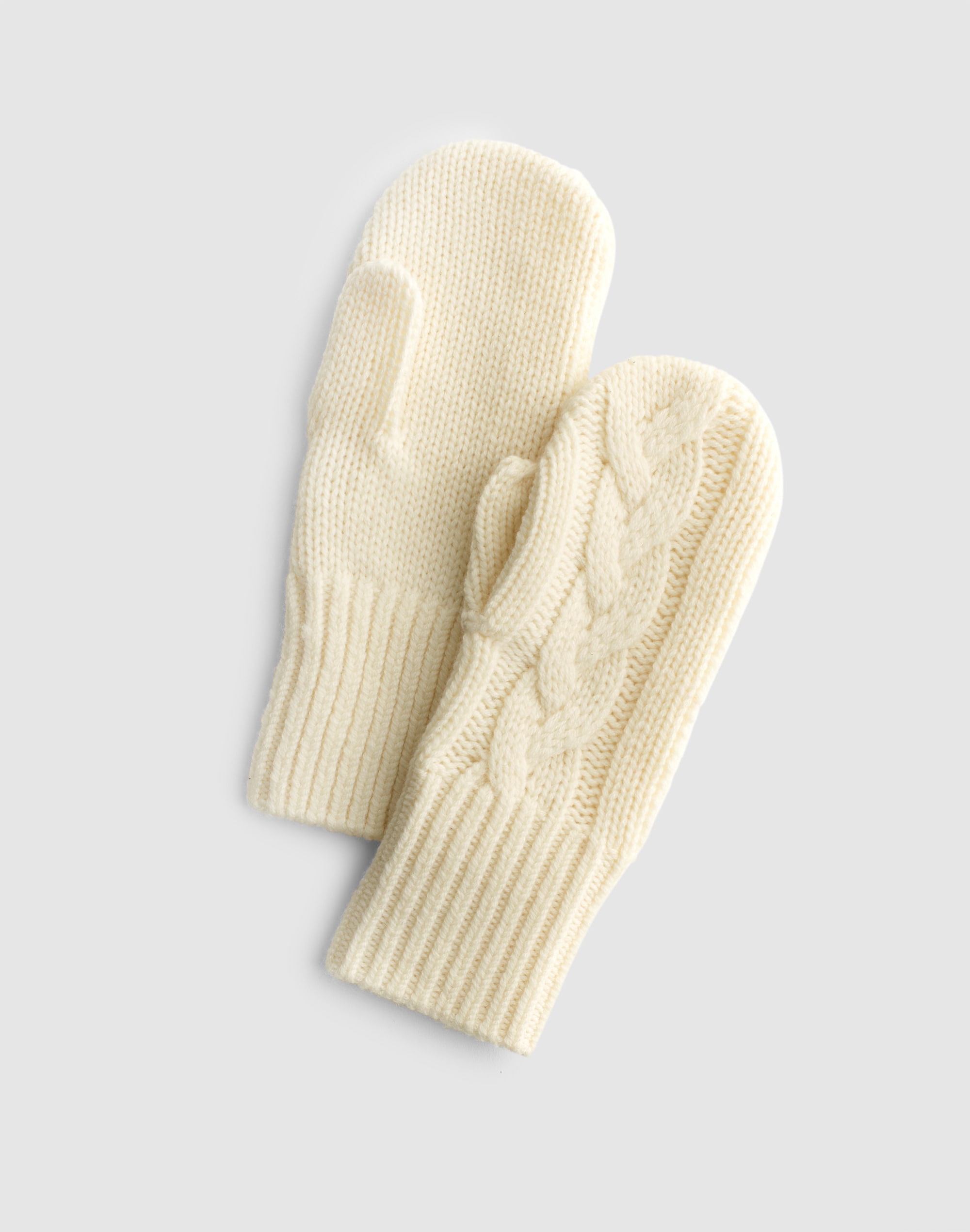 Madewell Chunky Cable-stitch Mittens In Neutral