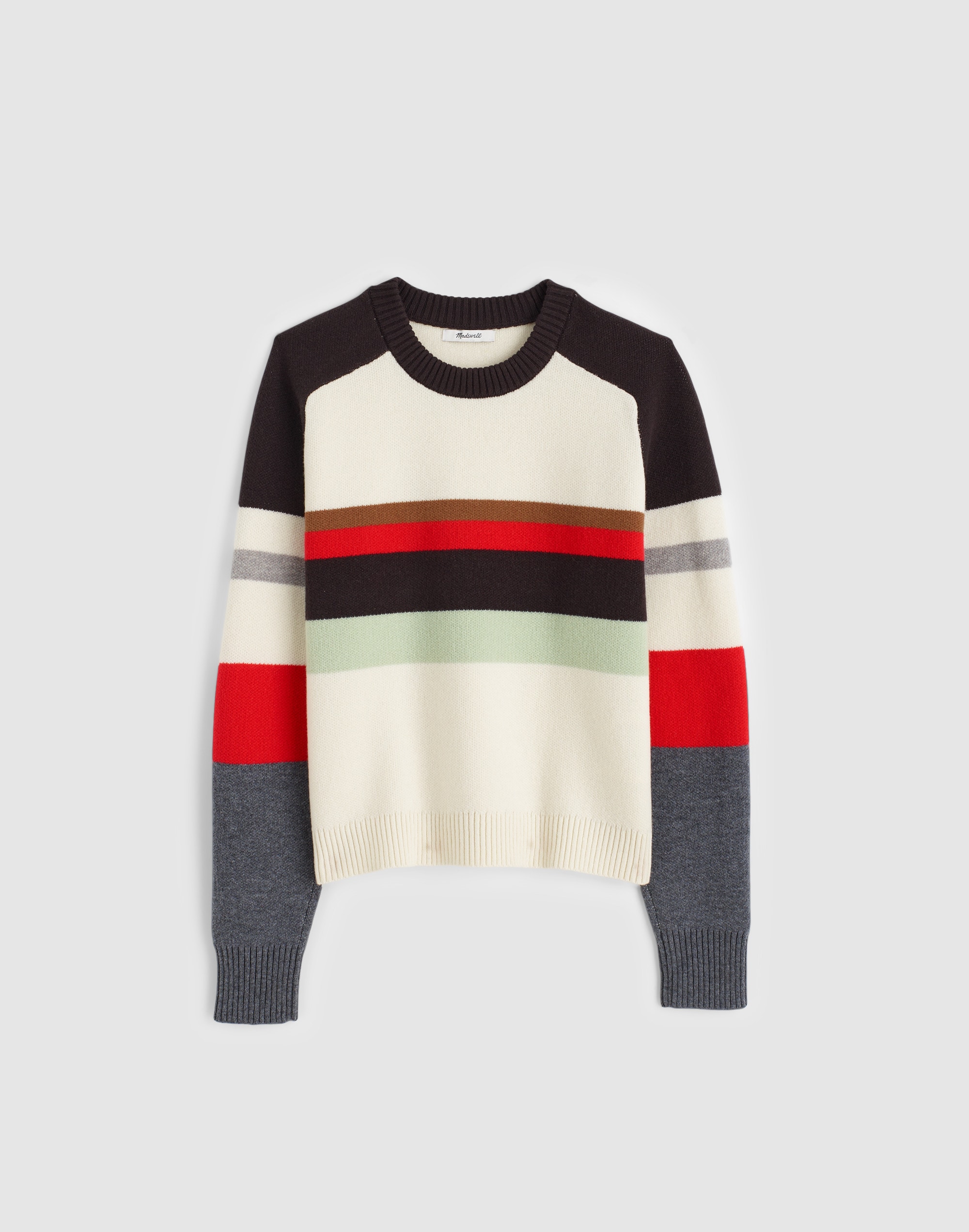 Raglan-Sleeve Sweater Colorblock Merino Wool