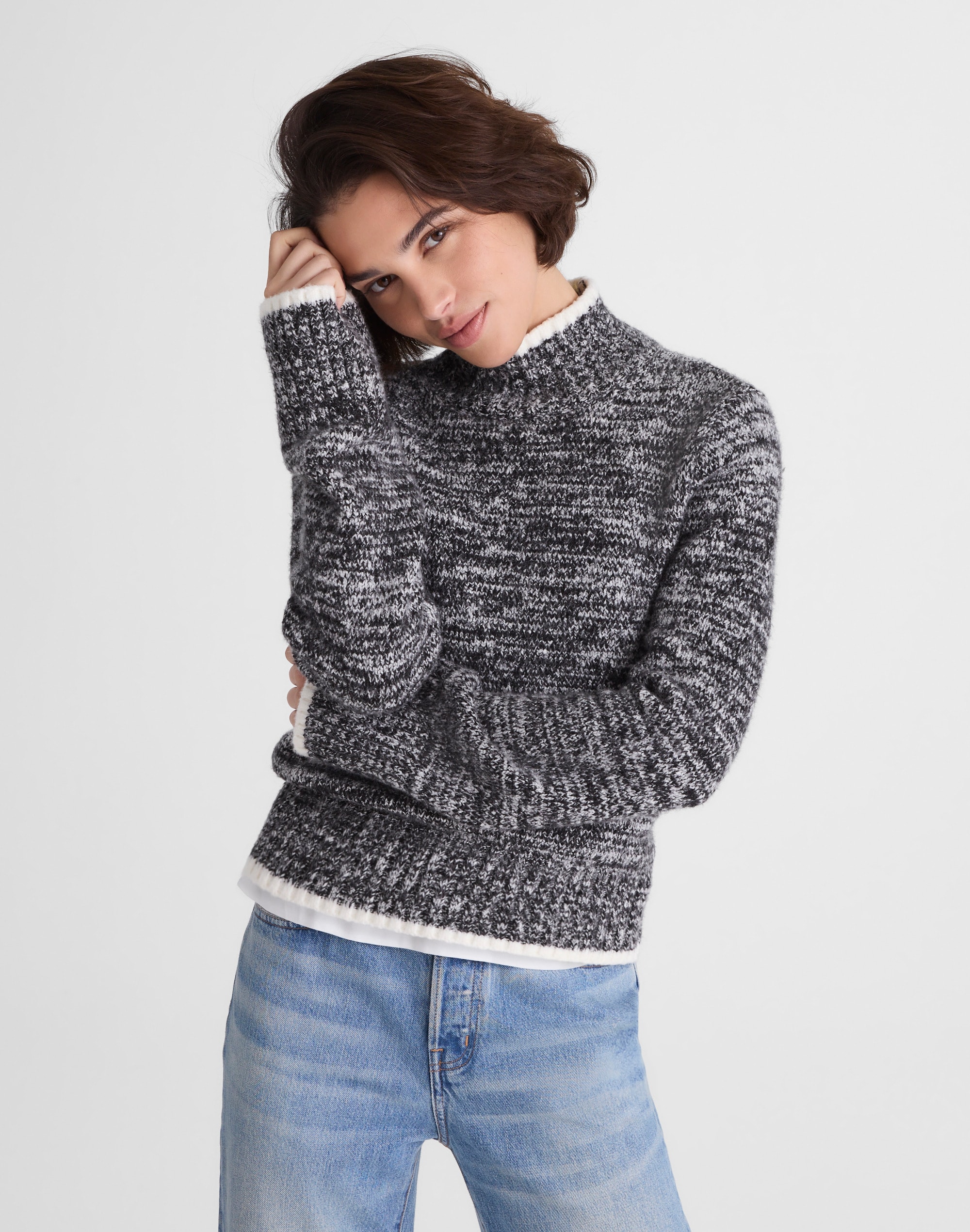 Marled Mockneck Sweater