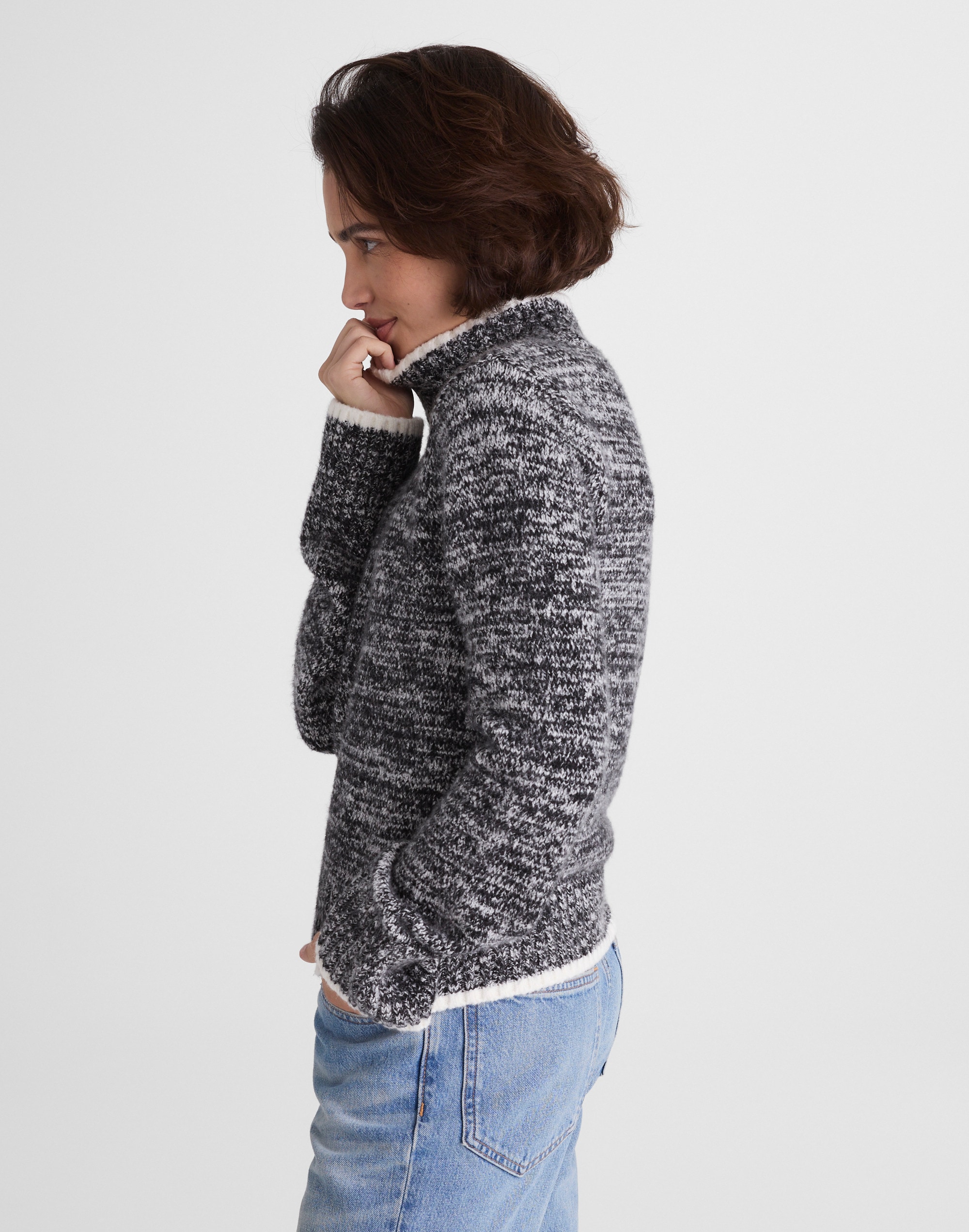 Marled Mockneck Sweater
