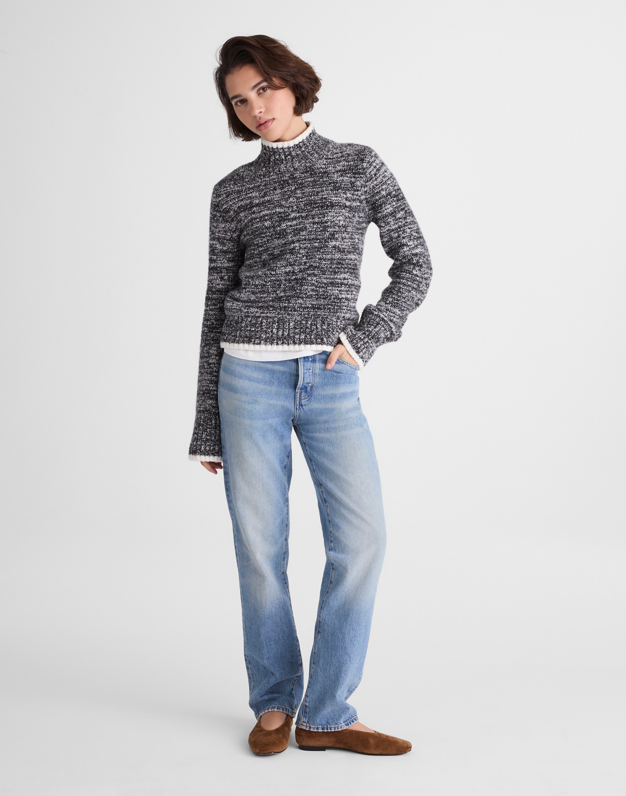 Marled Mockneck Sweater