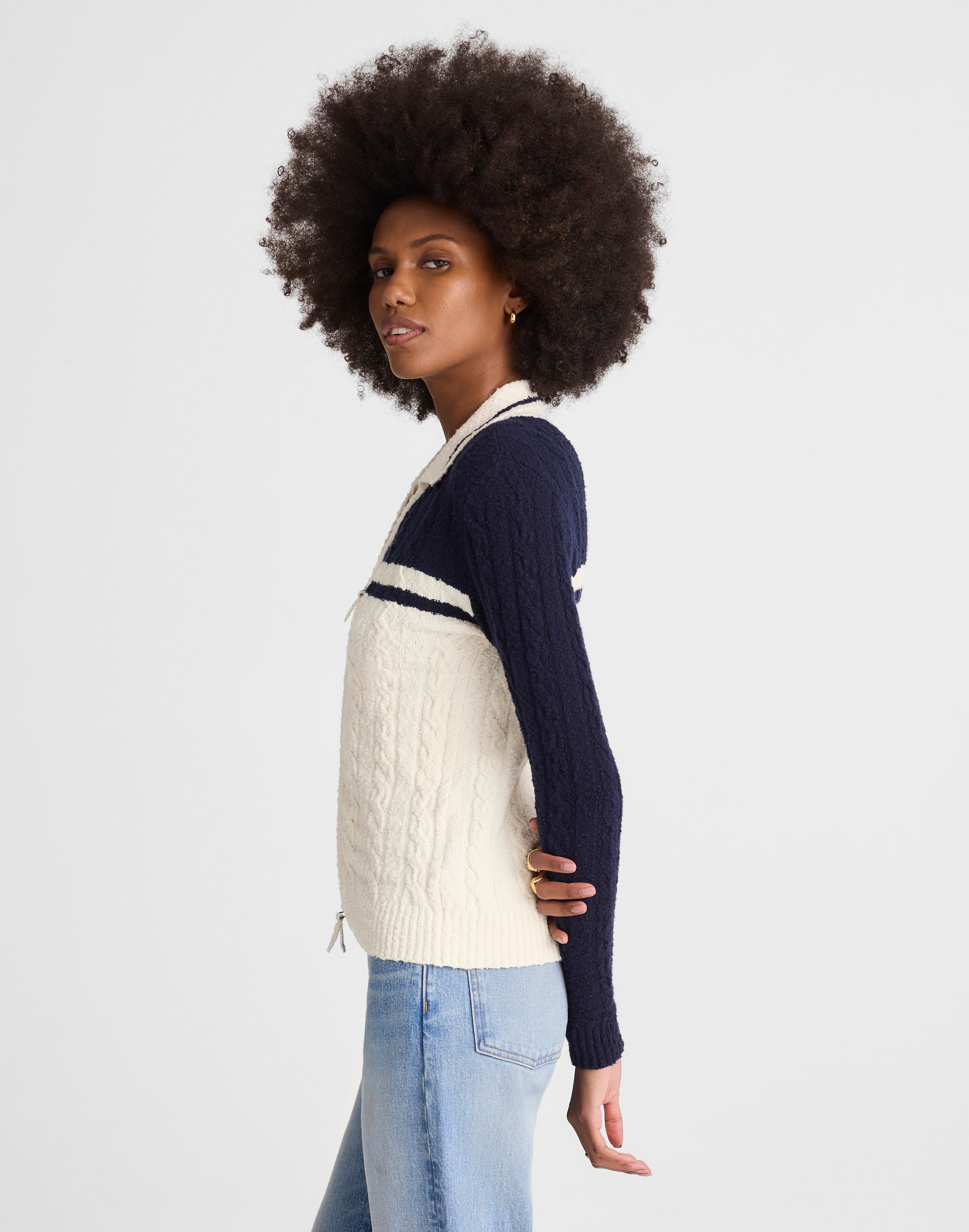 Cable-Knit Zip Cardigan