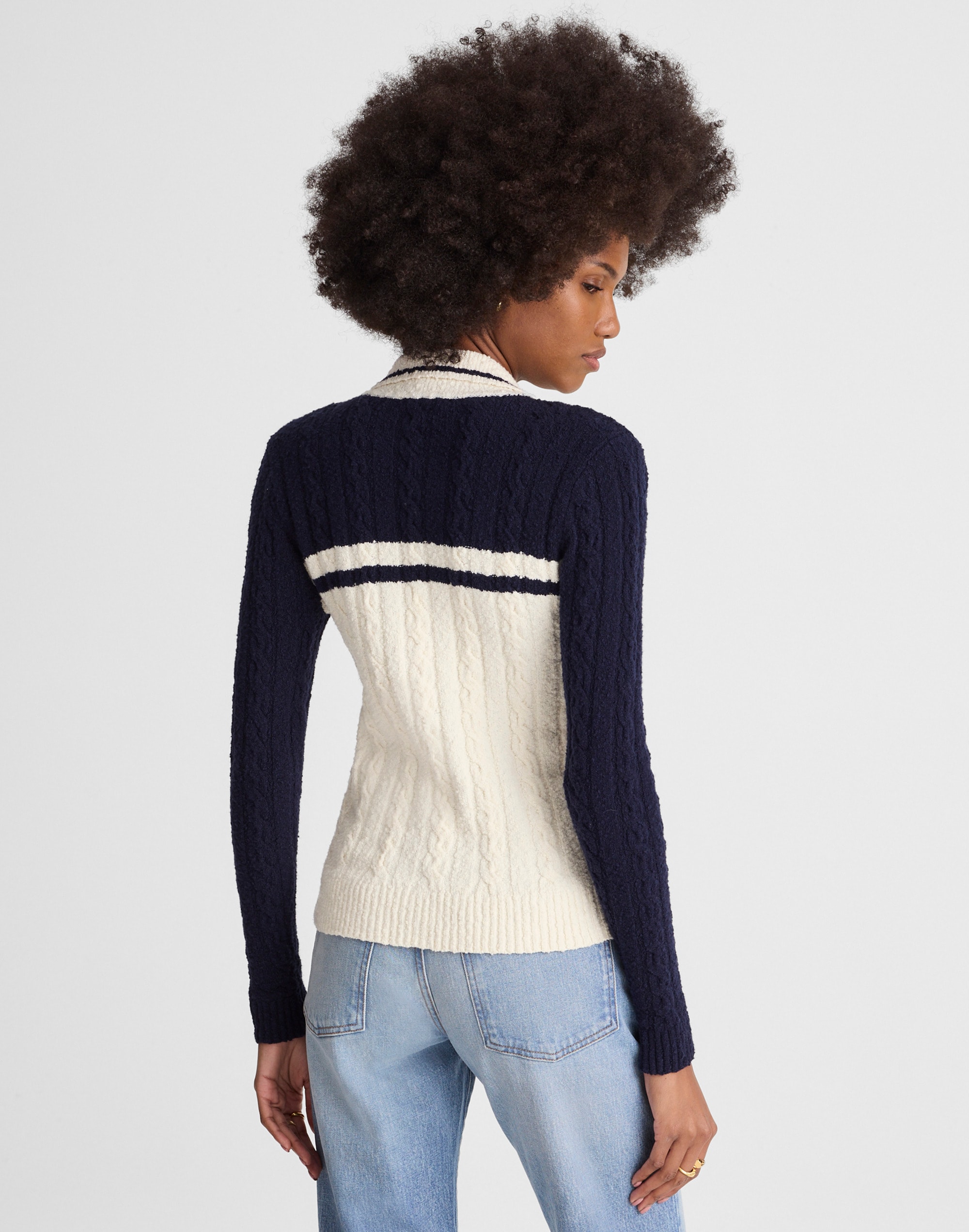 Cable-Knit Zip Cardigan