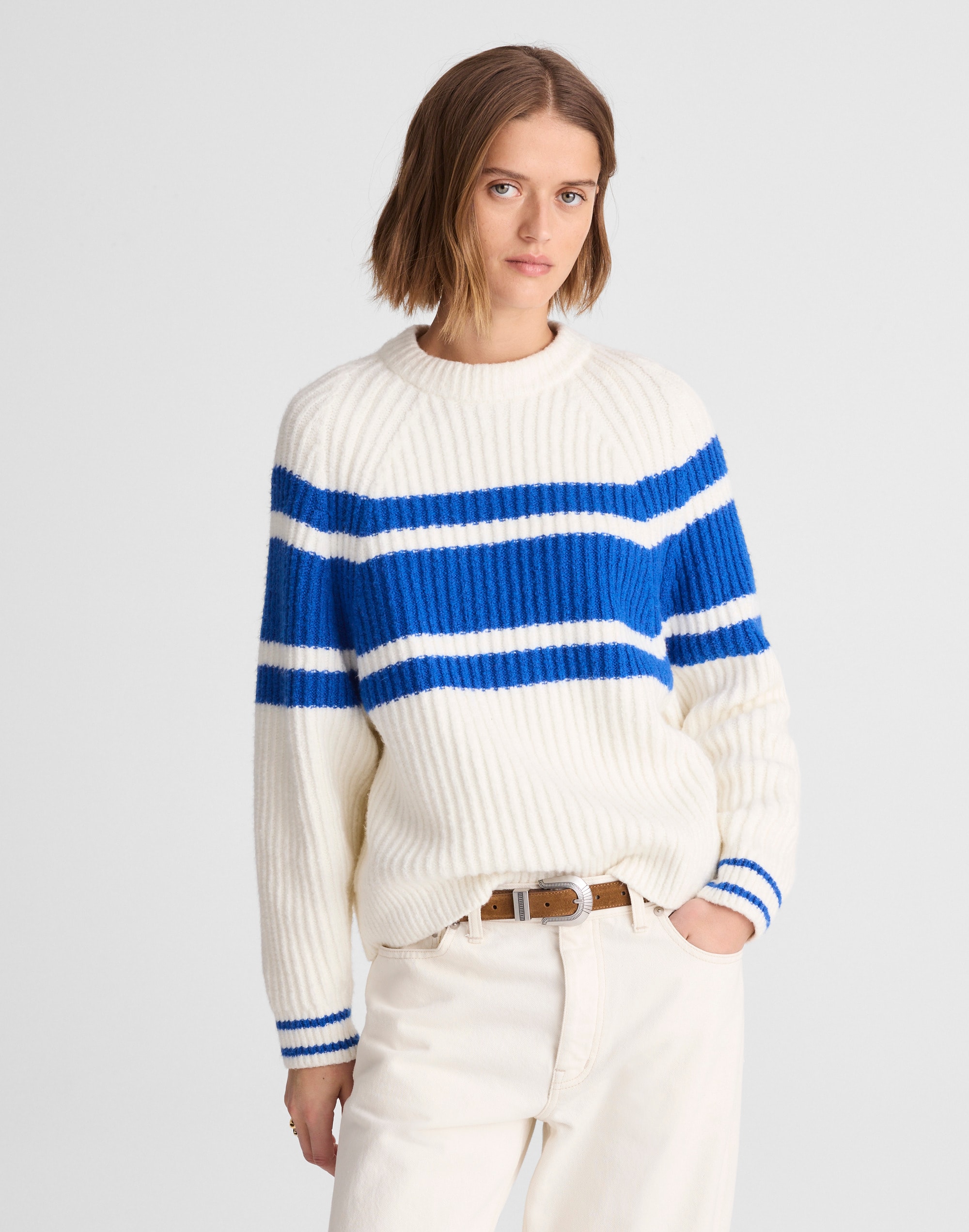 Raglan-Sleeve Sweater in Stripe