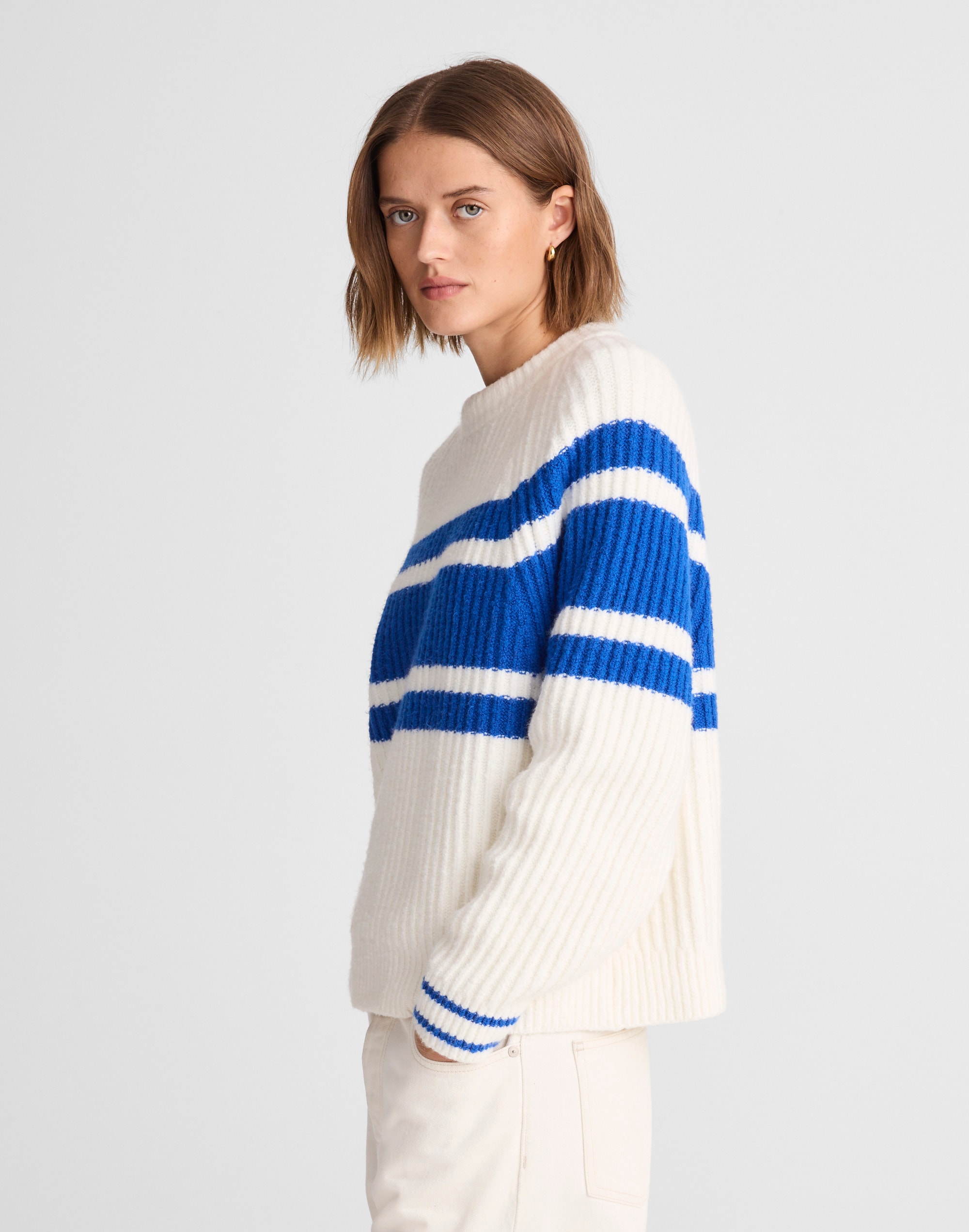 Raglan-Sleeve Sweater in Stripe