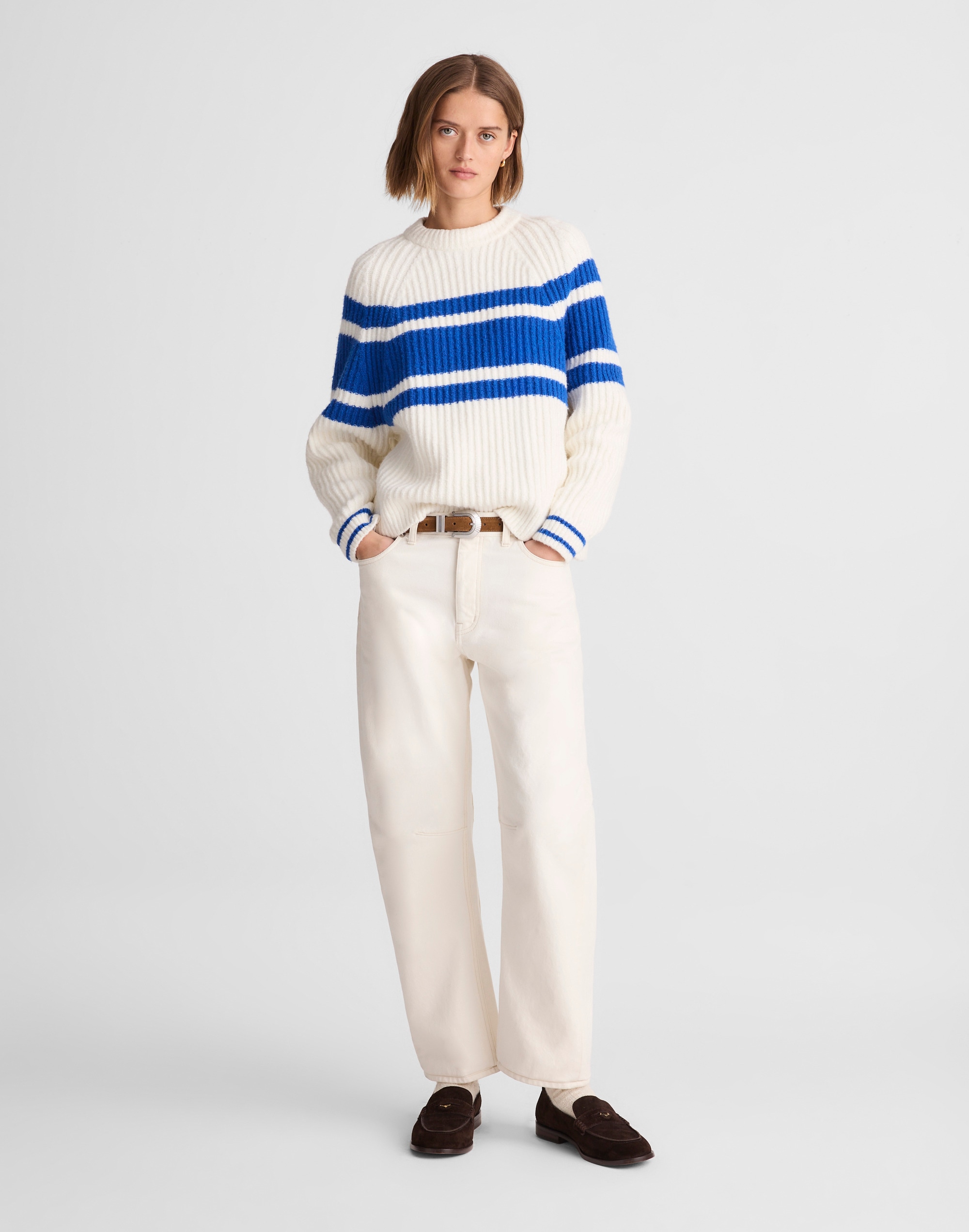 Raglan-Sleeve Sweater in Stripe
