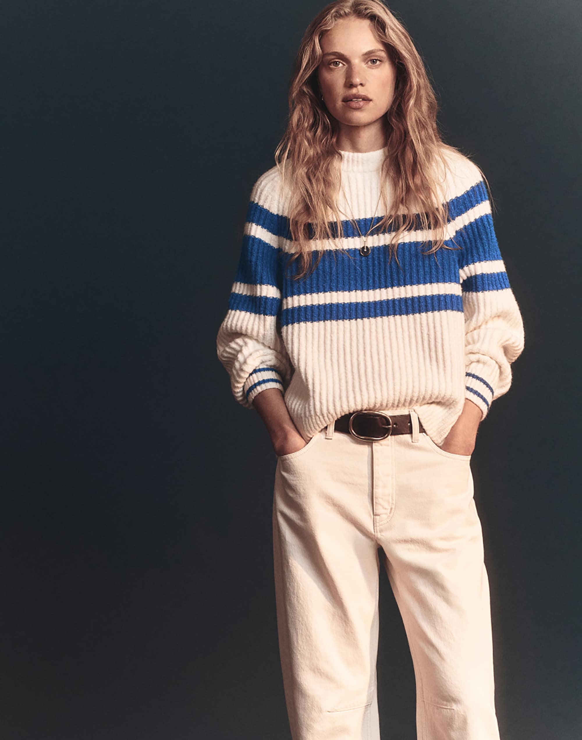 Raglan-Sleeve Sweater in Stripe