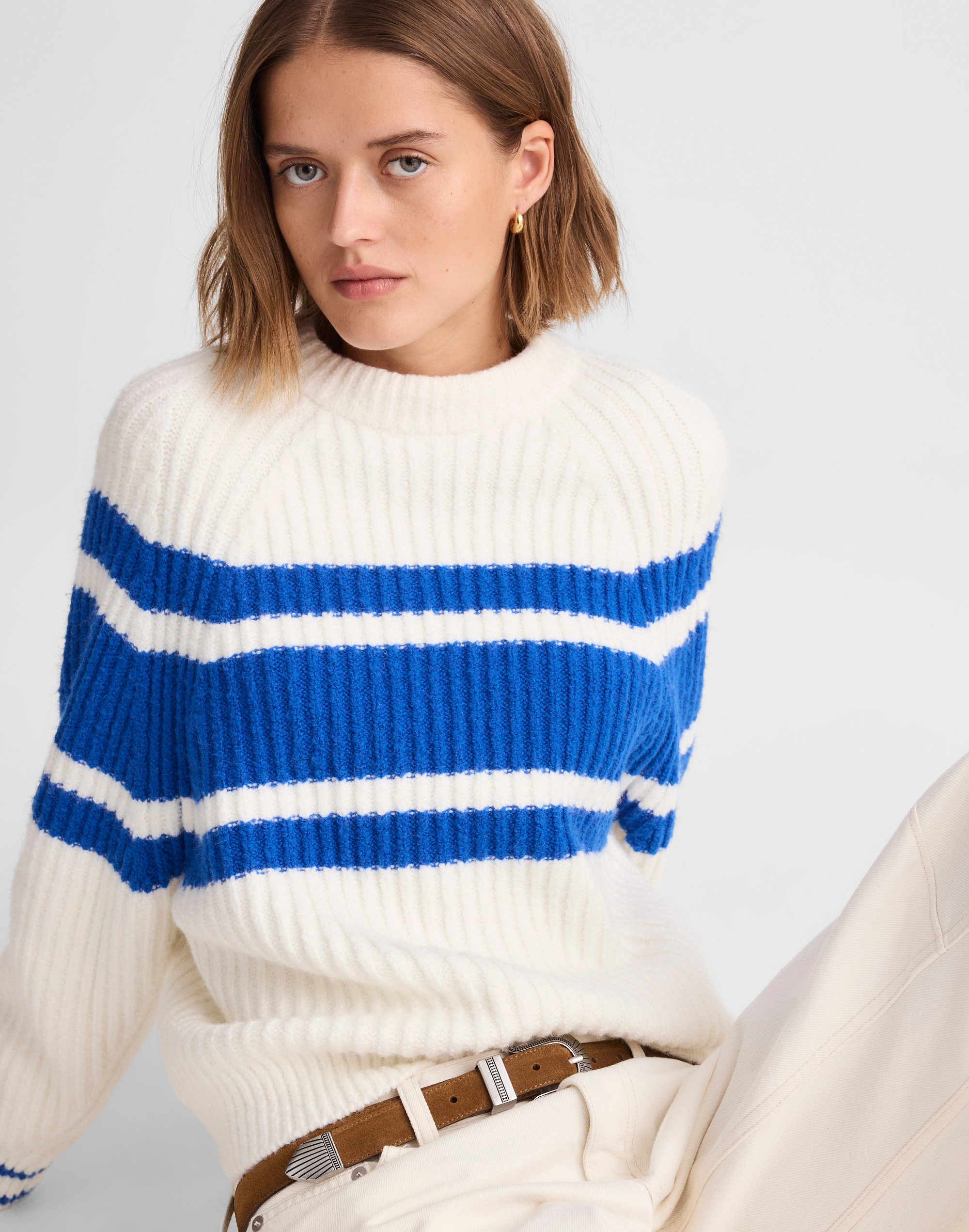 Raglan-Sleeve Sweater in Stripe