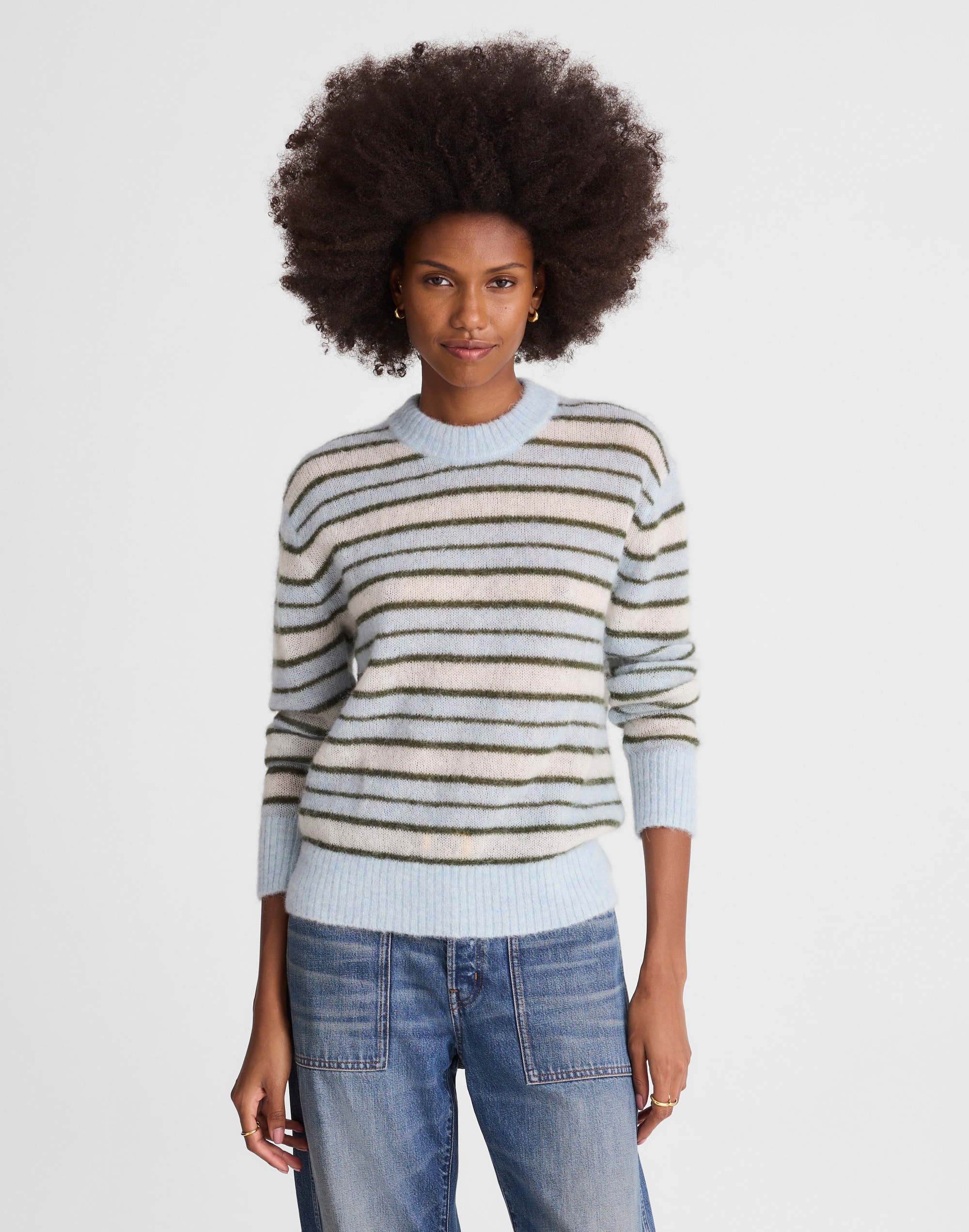 Madewell Oversized Pullover Sweater In Blue