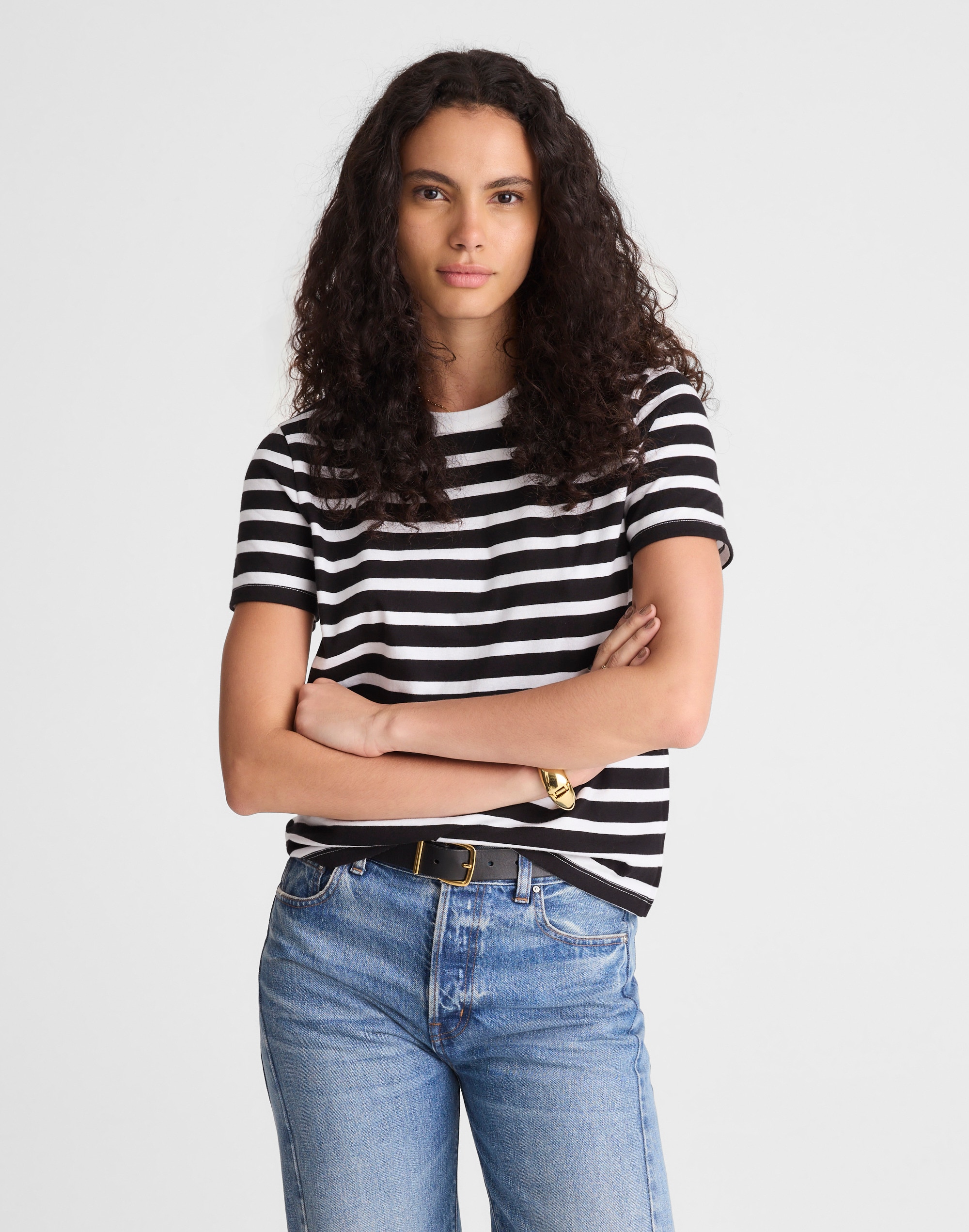 Madewell The Perfect Crewneck Tee In Multi