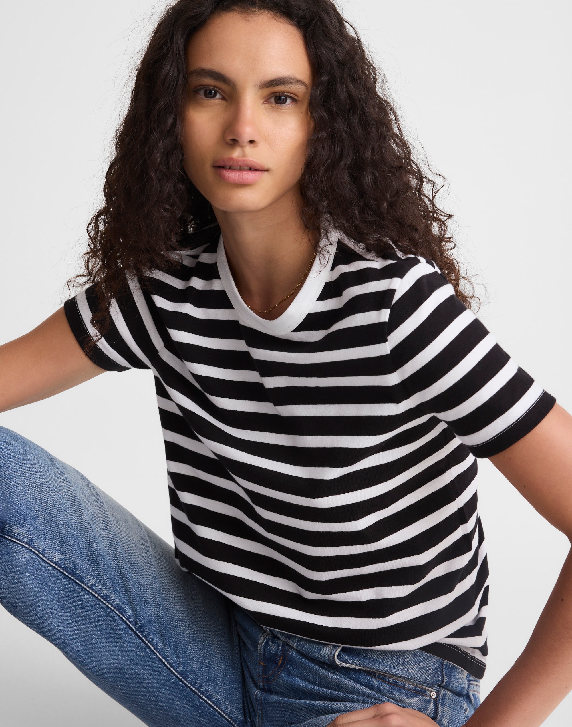 Madewell The Perfect Crewneck Tee In Multi