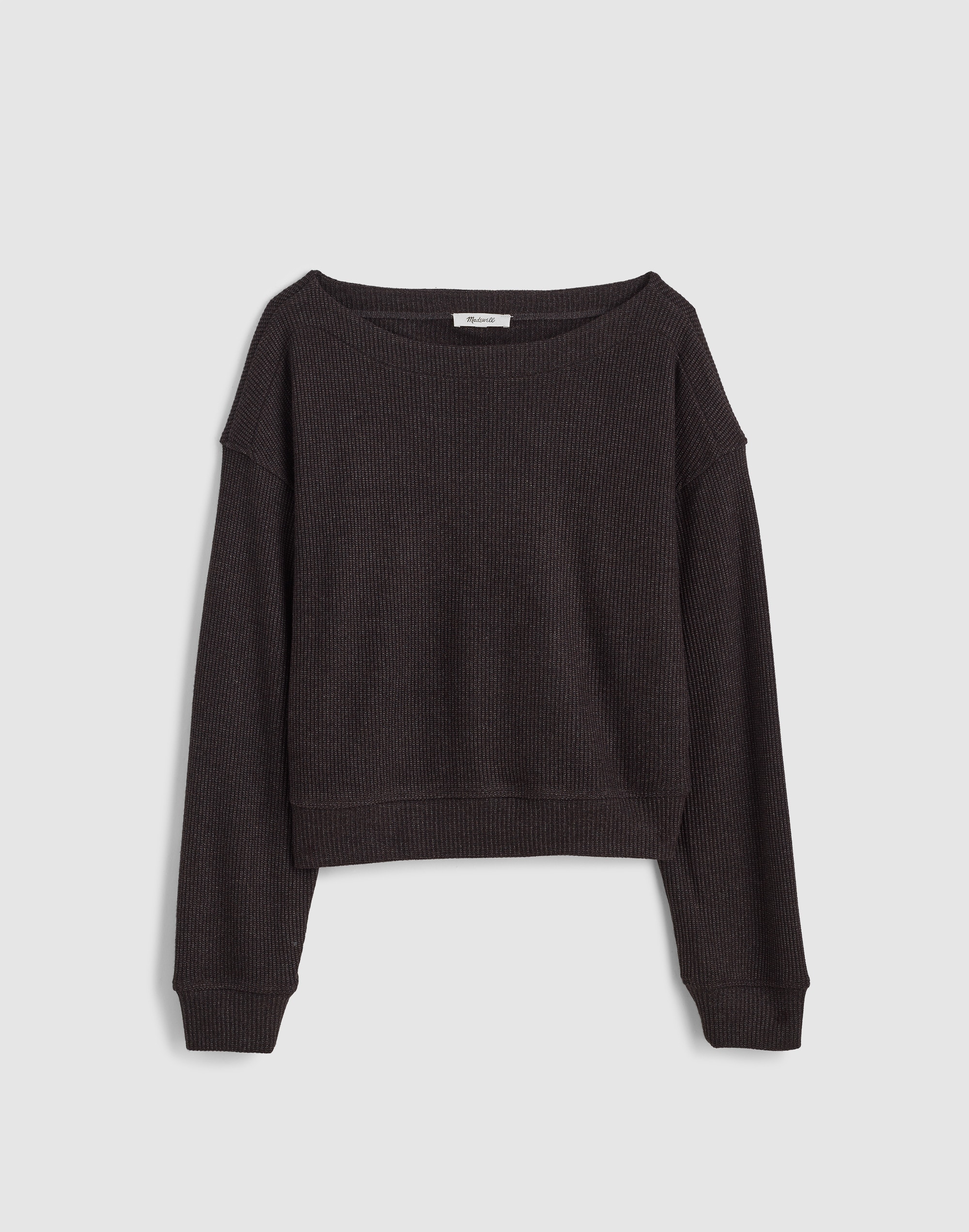 Madewell Boatneck Drop-shoulder Sweater In Black