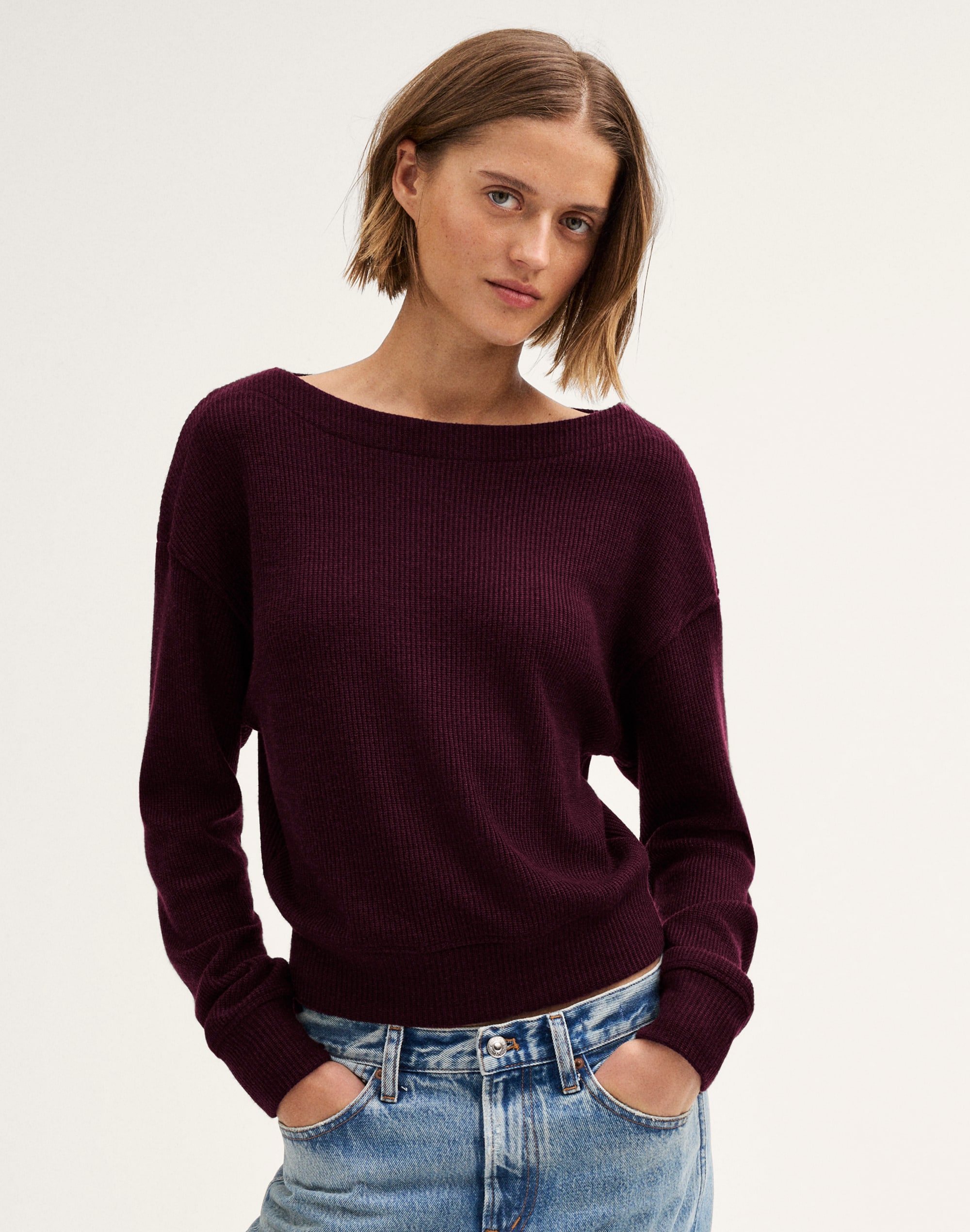 Boatneck Drop-Shoulder Top