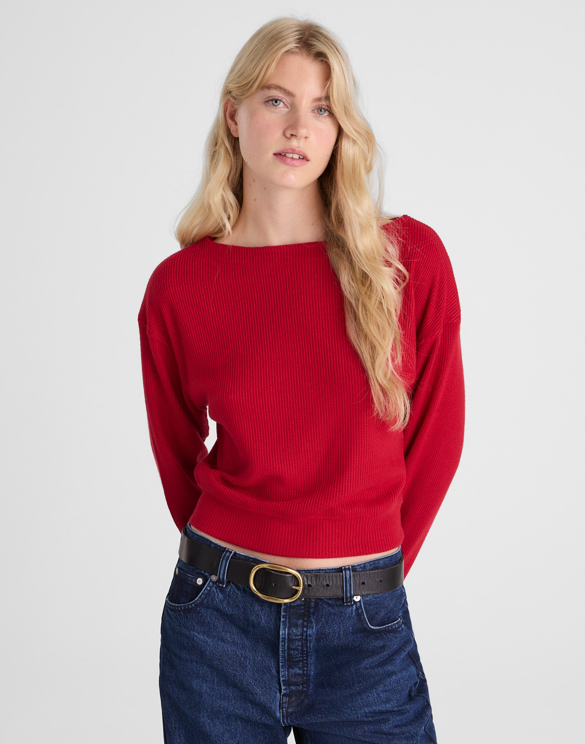 Boatneck Drop-Shoulder Top