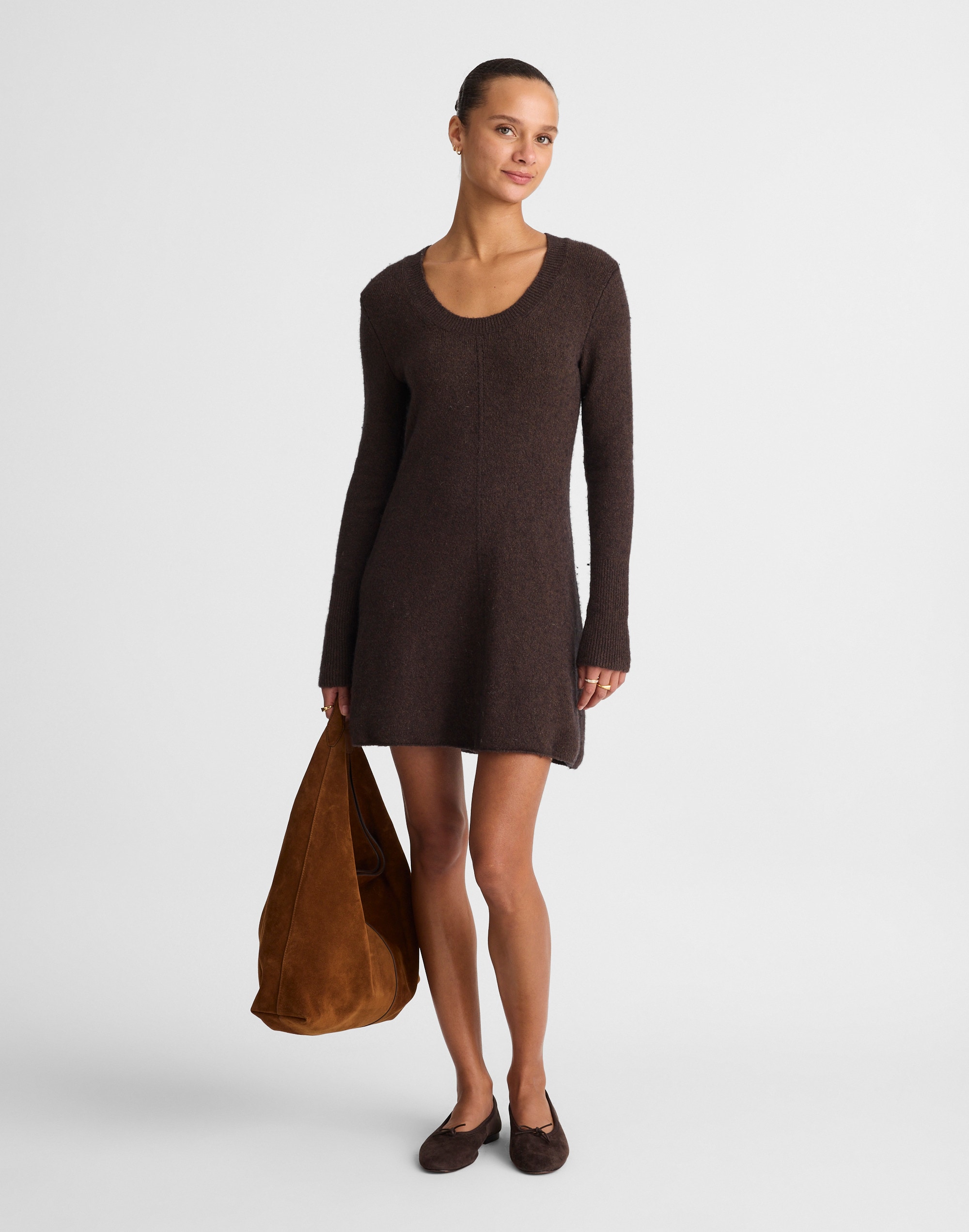 Scoopneck Sweater Mini Dress