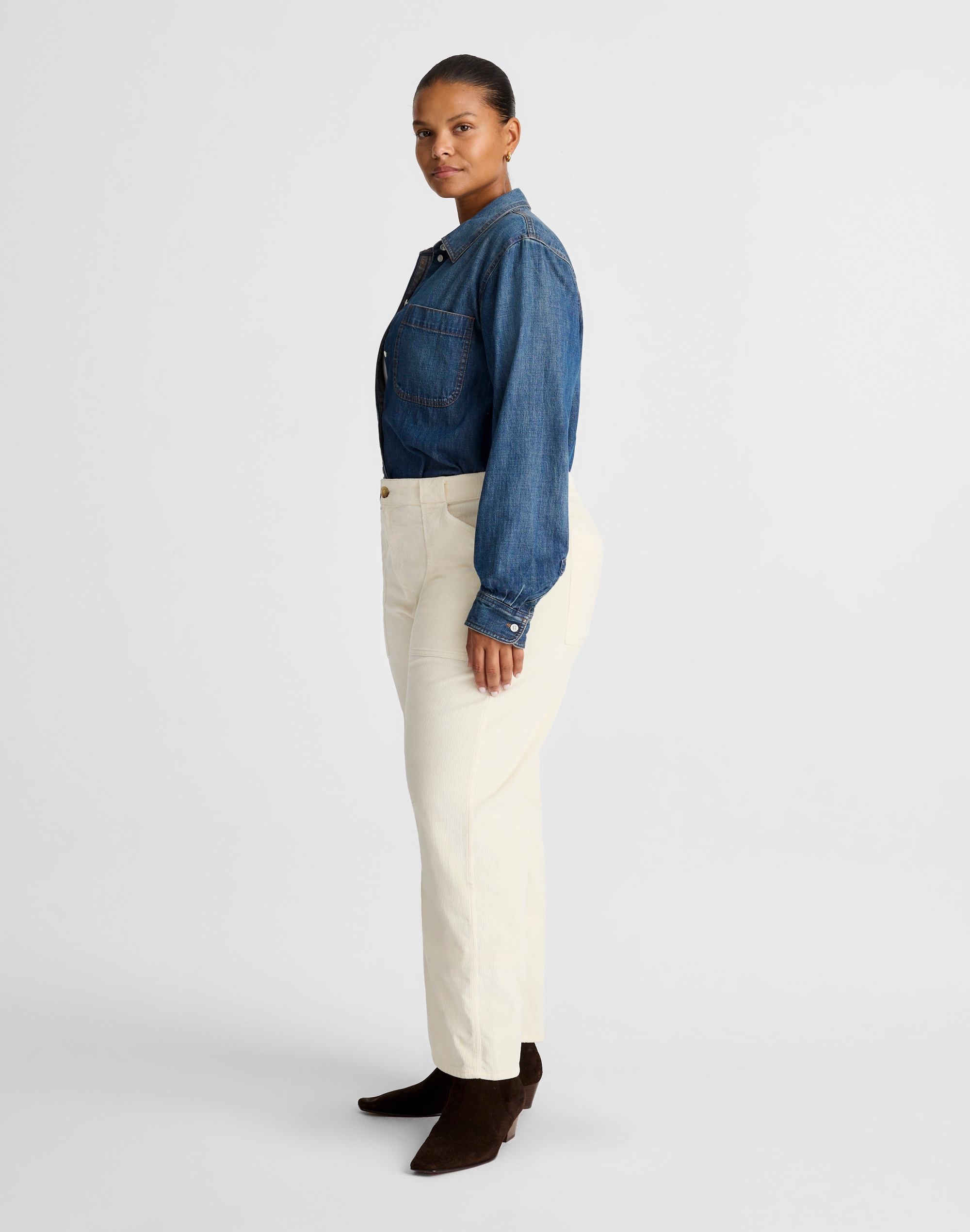 The Plus Darted Barrel-Leg Utility Pant Corduroy